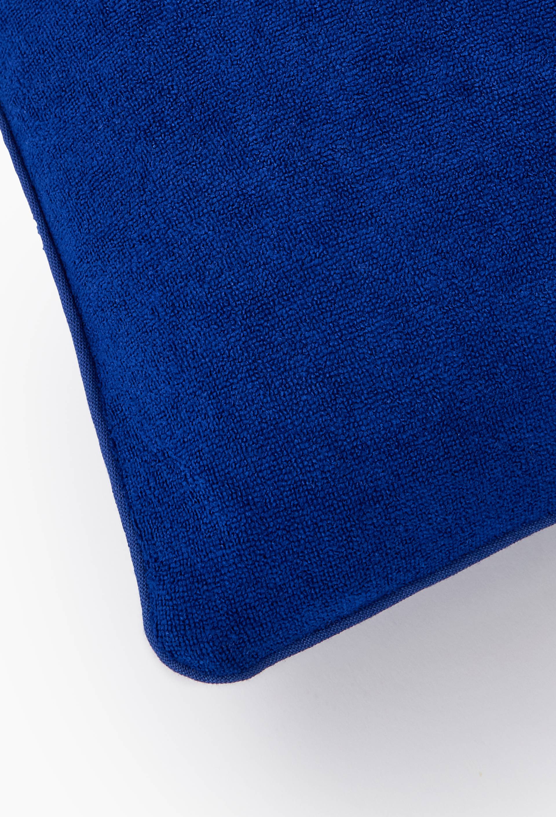 Coussin repose t&ecirc;te &eacute;ponge ray&eacute;, dos uni, 25x35cm, en coton, Bleu, large image number 1