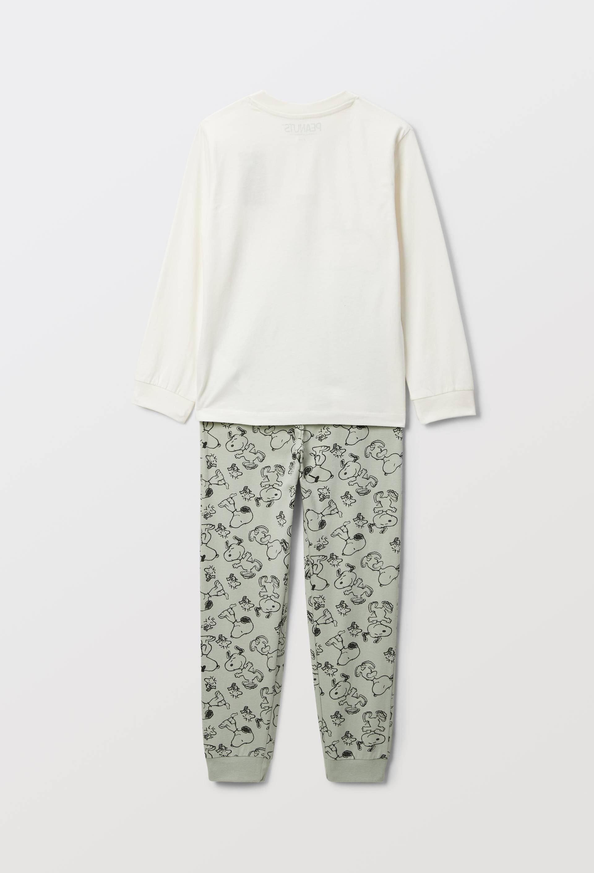 Pyjama manches longues SNOOPY en coton BIO GOTS, Vert clair, large image number 2.0