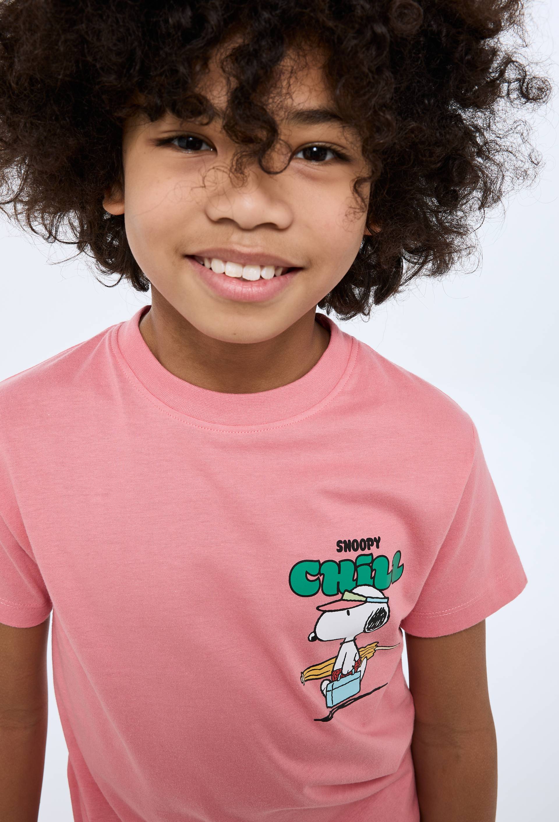 T-Shirt en coton imprim&eacute; Snoopy, Rose, large image number 1.0