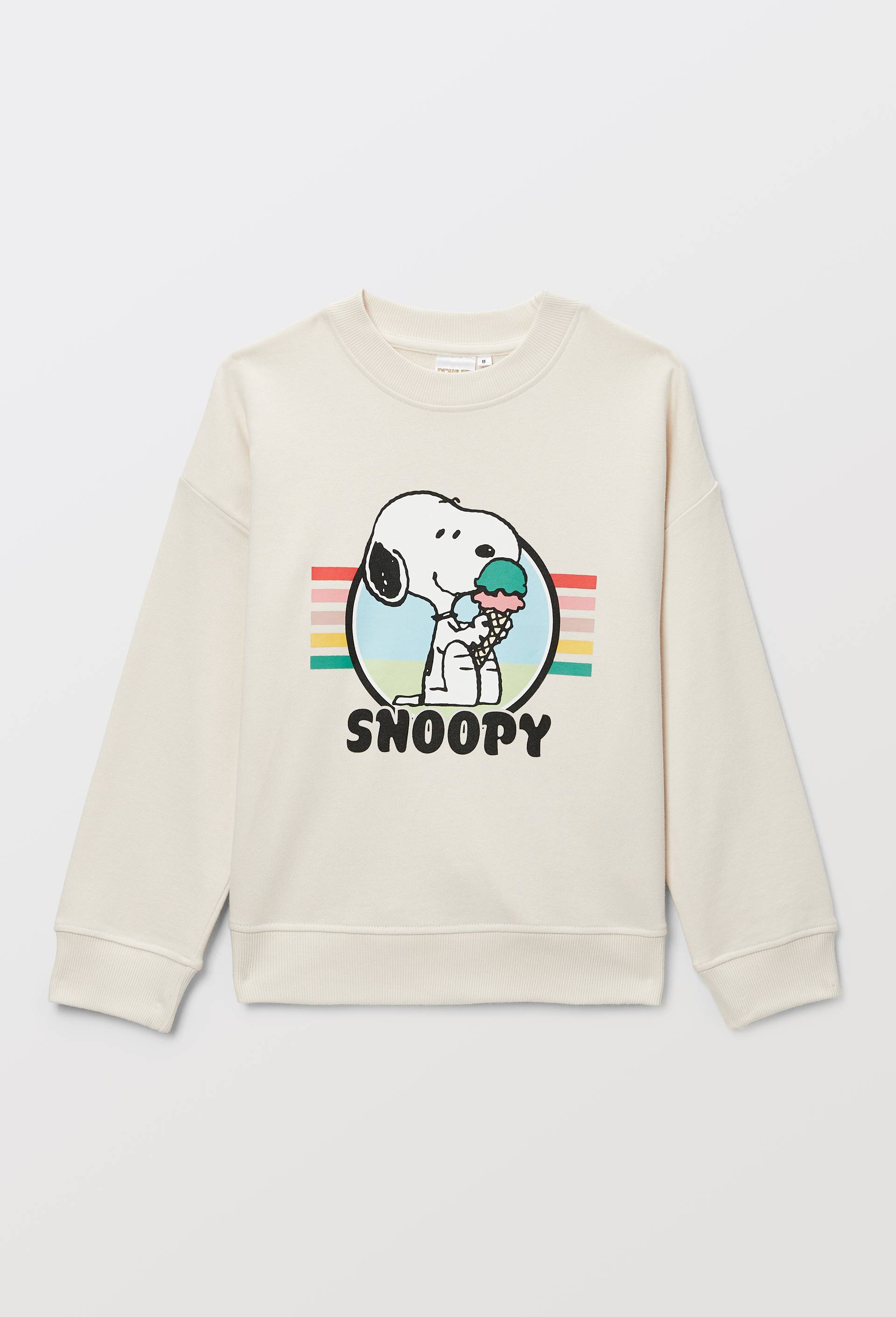 Sweatshirt imprim&eacute; SNOOPY en coton BIO GOTS, Ecru, large image number 2.0