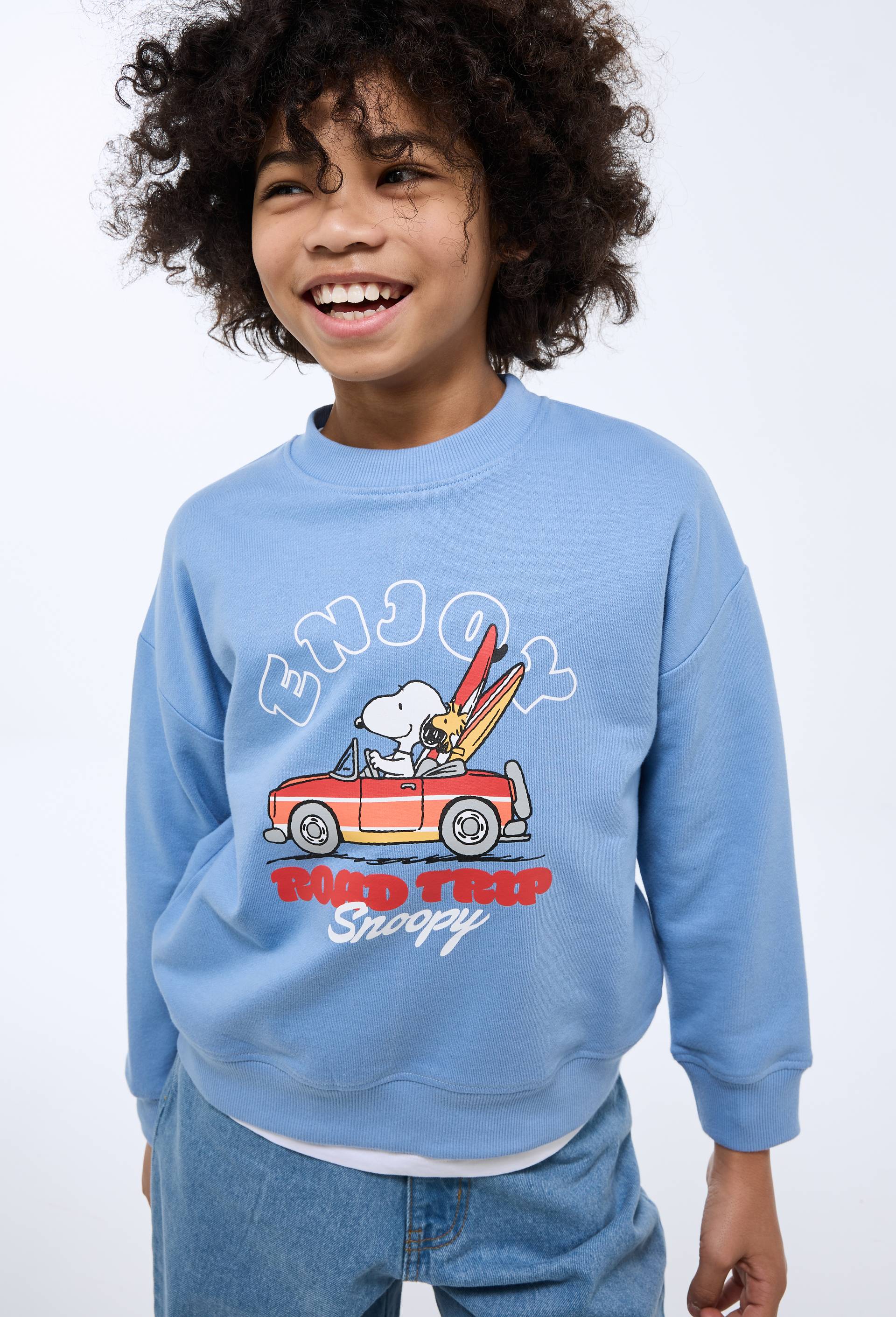 Sweatshirt en coton imprim&eacute; Snoopy, Bleu, large image number 0