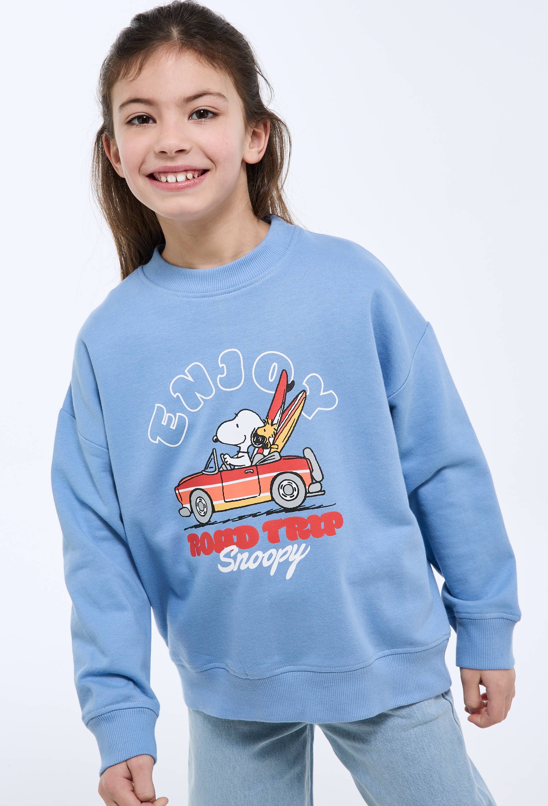 Sweatshirt en coton imprim&eacute; Snoopy, Bleu, large image number 1