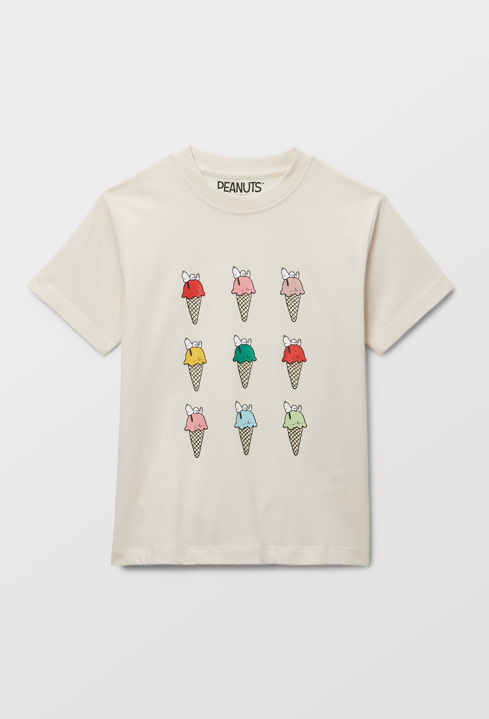 T-shirt imprim&eacute; SNOOPY en coton BIO GOTS, Ecru, large image number 0