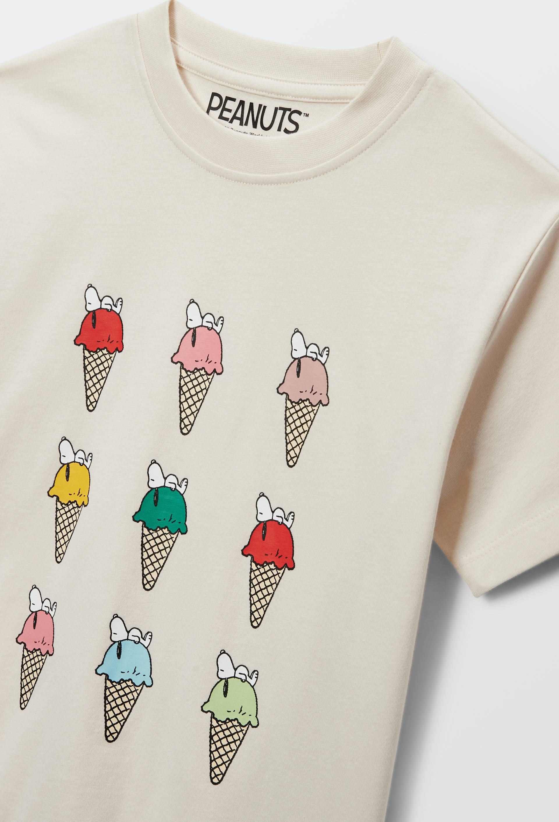 T-shirt imprim&eacute; SNOOPY en coton BIO GOTS, Ecru, large image number 2.0