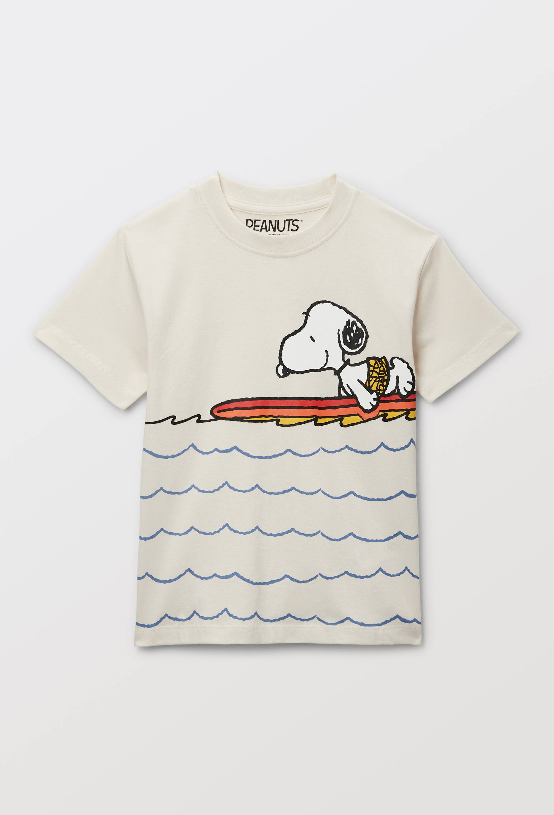 T-shirt imprim&eacute; Snoopy en coton BIO GOTS, Ecru, large image number 0.0