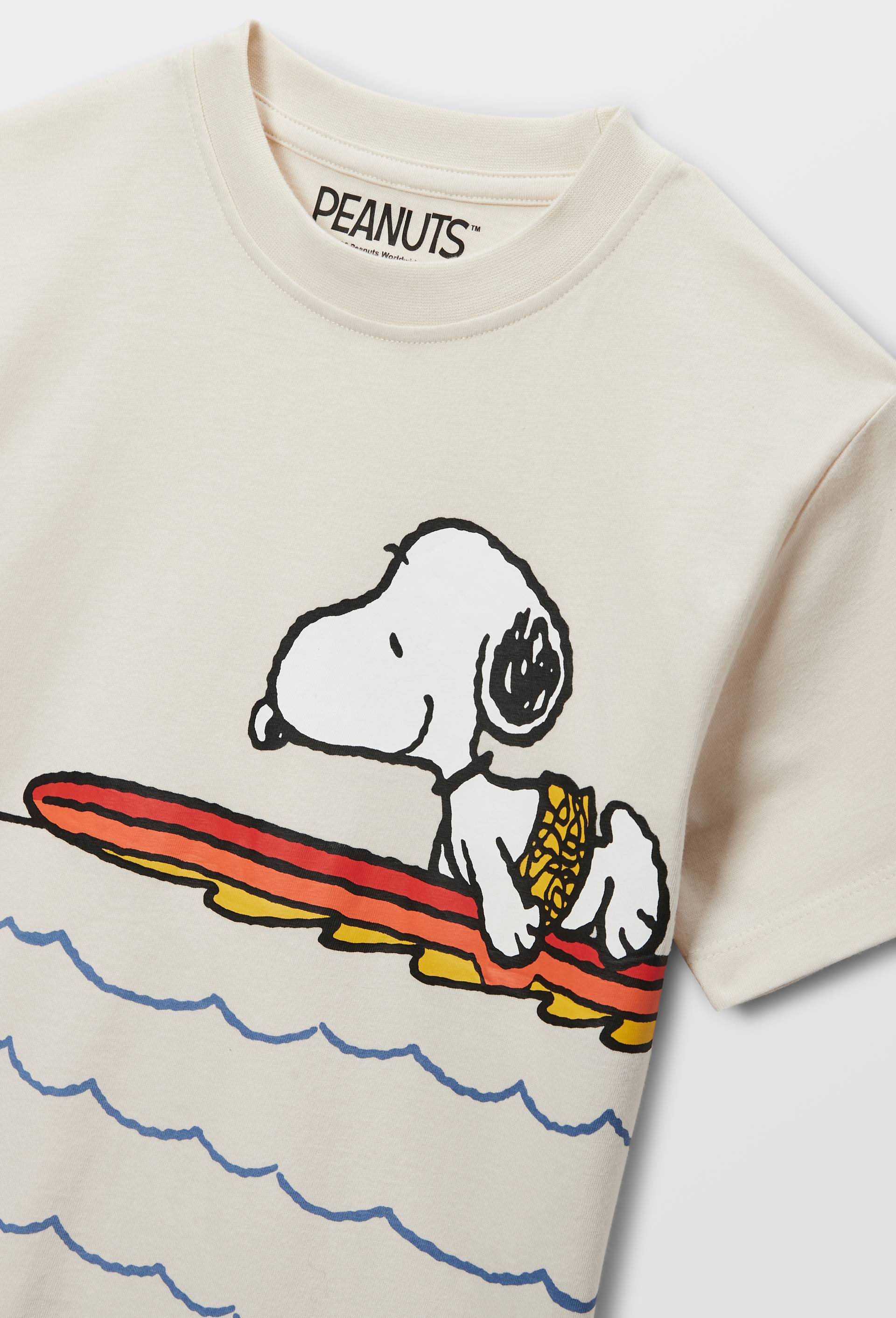 T-shirt imprim&eacute; Snoopy en coton BIO GOTS, Ecru, large image number 2