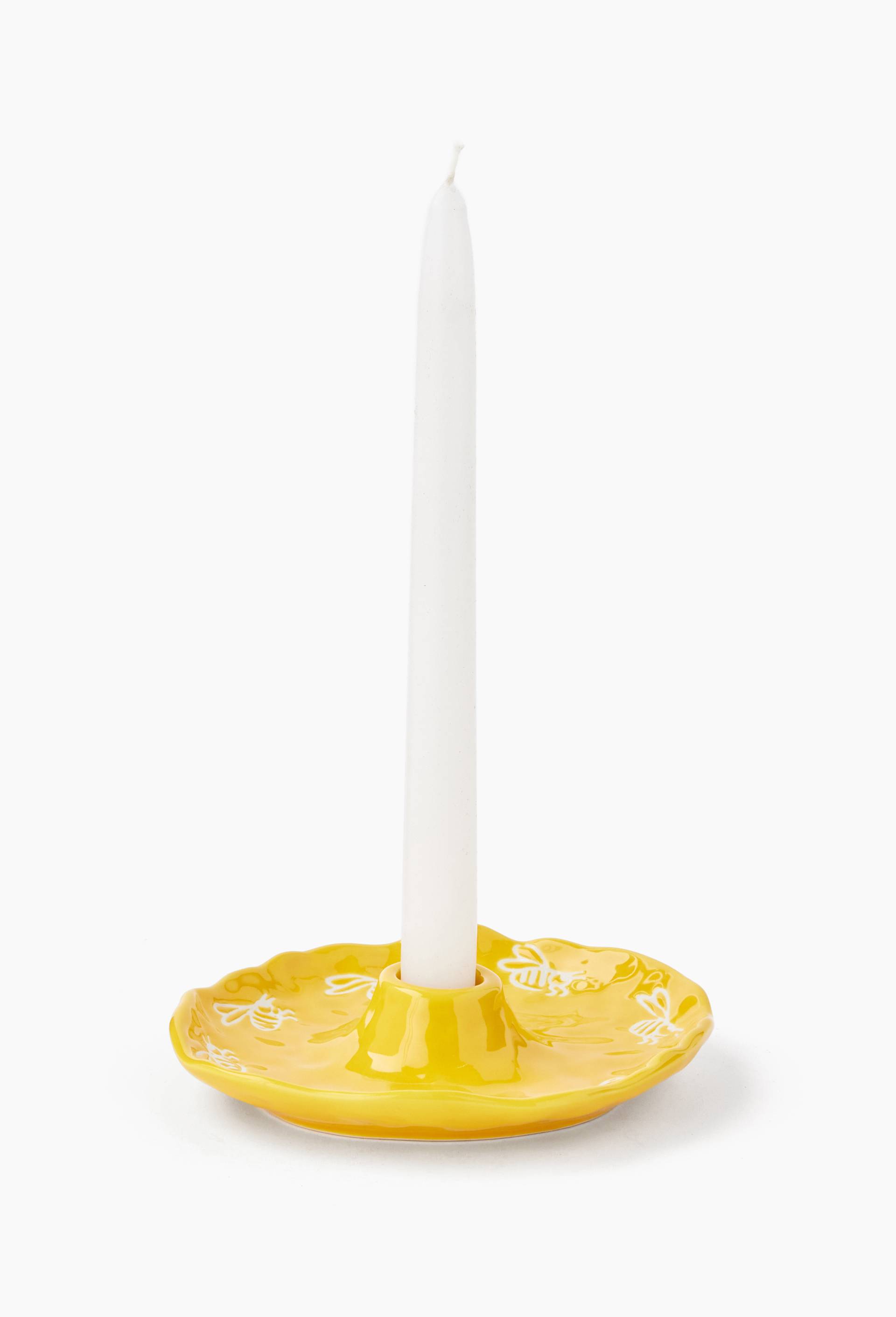 Bougeoir, 17x14cm, en c&eacute;ramique - BD GRAFT x MONOPRIX, Jaune, large image number 1
