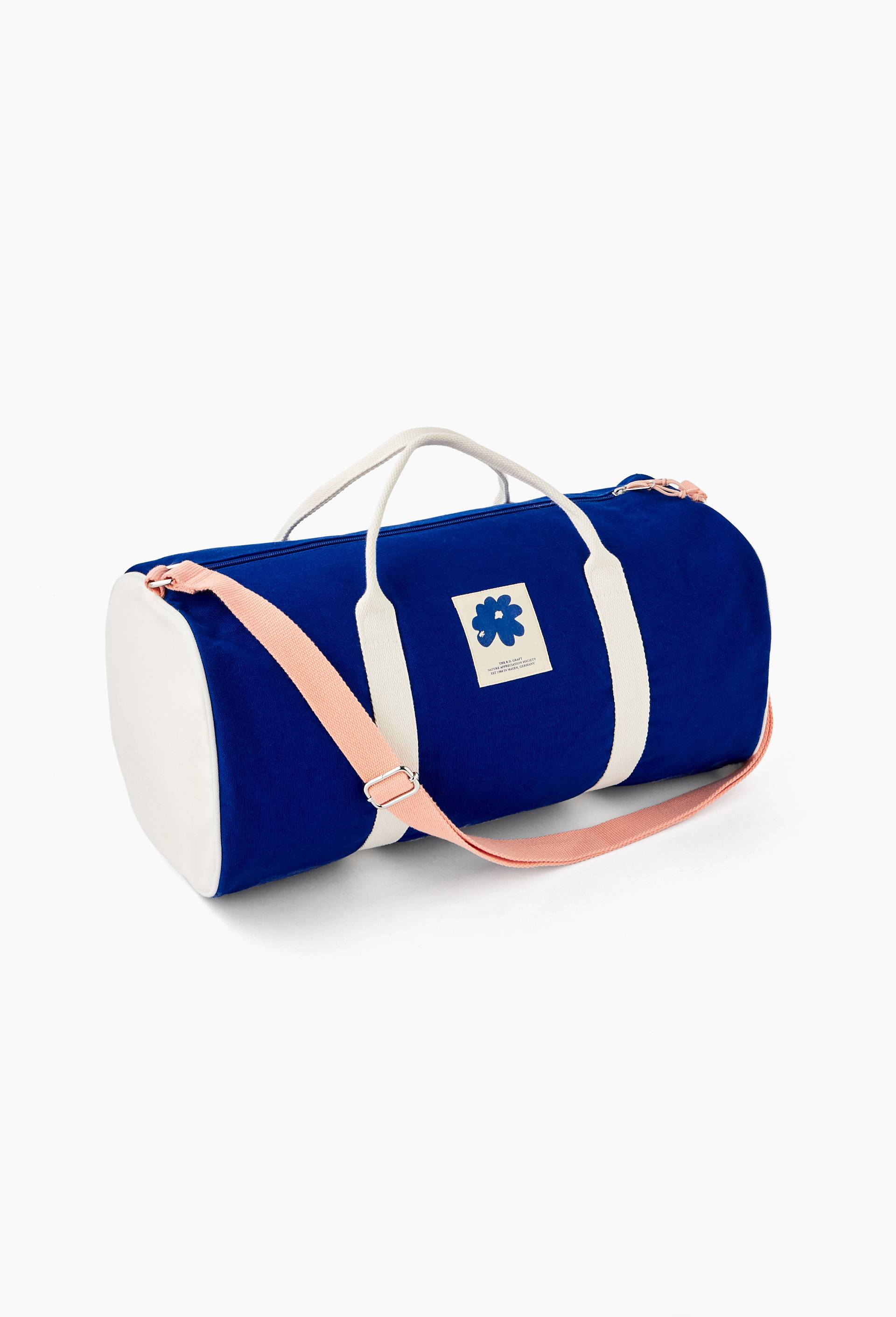 Sac weekend, 30x50x25cm, en coton BIO GOTS - BD GRAFT x MONOPRIX, Bleu fonc&eacute;, large image number 0