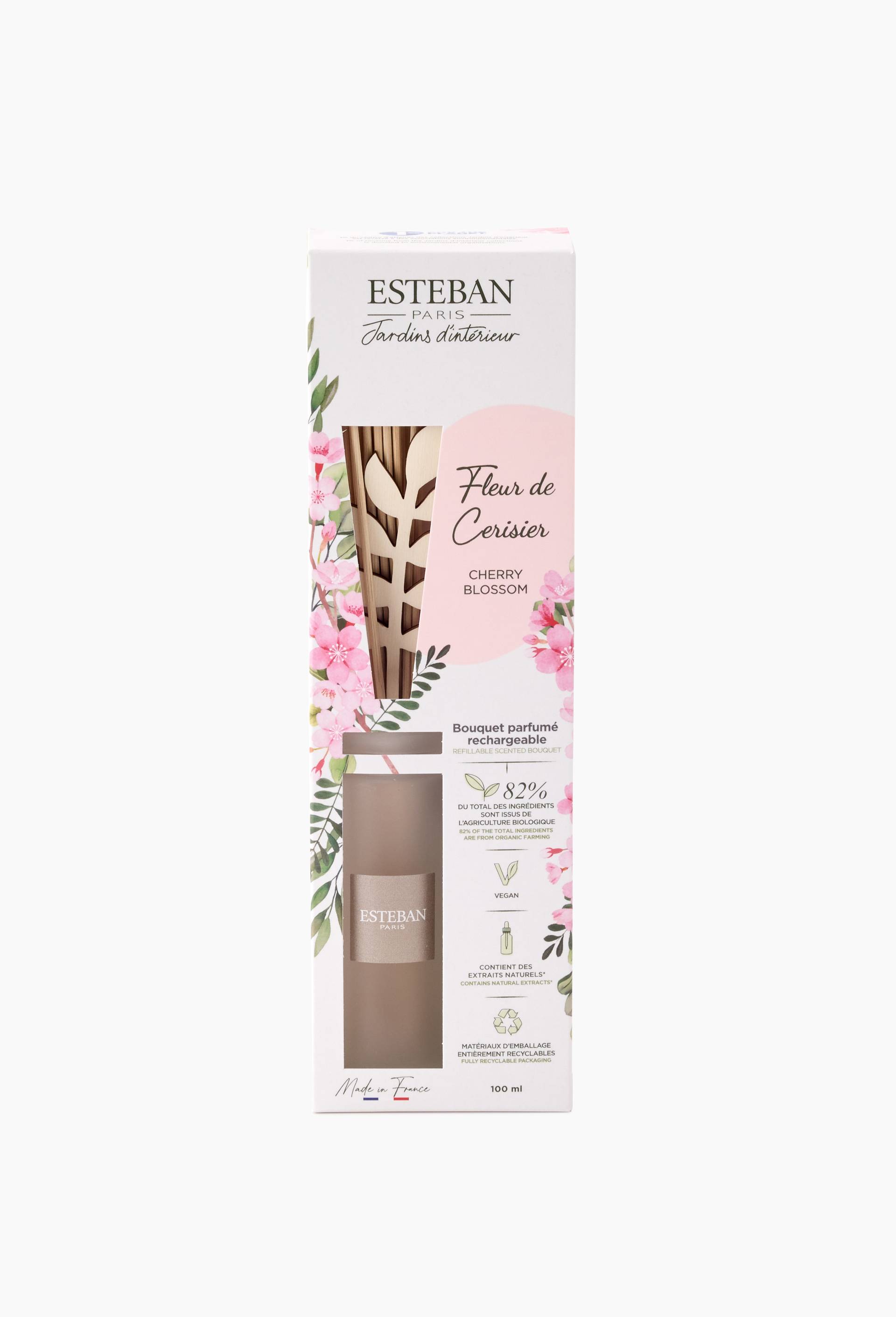 Bouquet parfum&eacute; rechargeable - Fleur de Cerisier 100ml, Rose fonc&eacute;, large image number 0