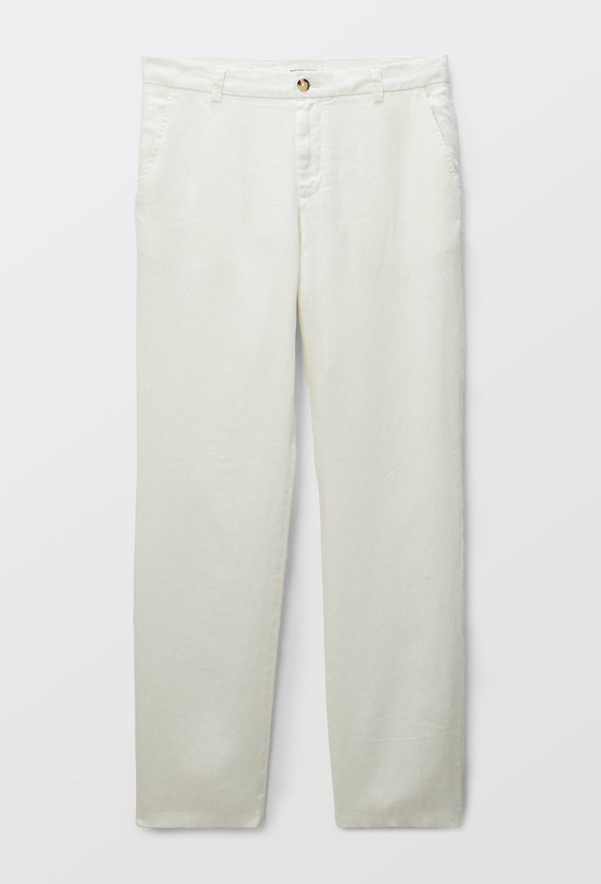 Pantalon boutonn&eacute; en lin, Beige clair, large image number 2