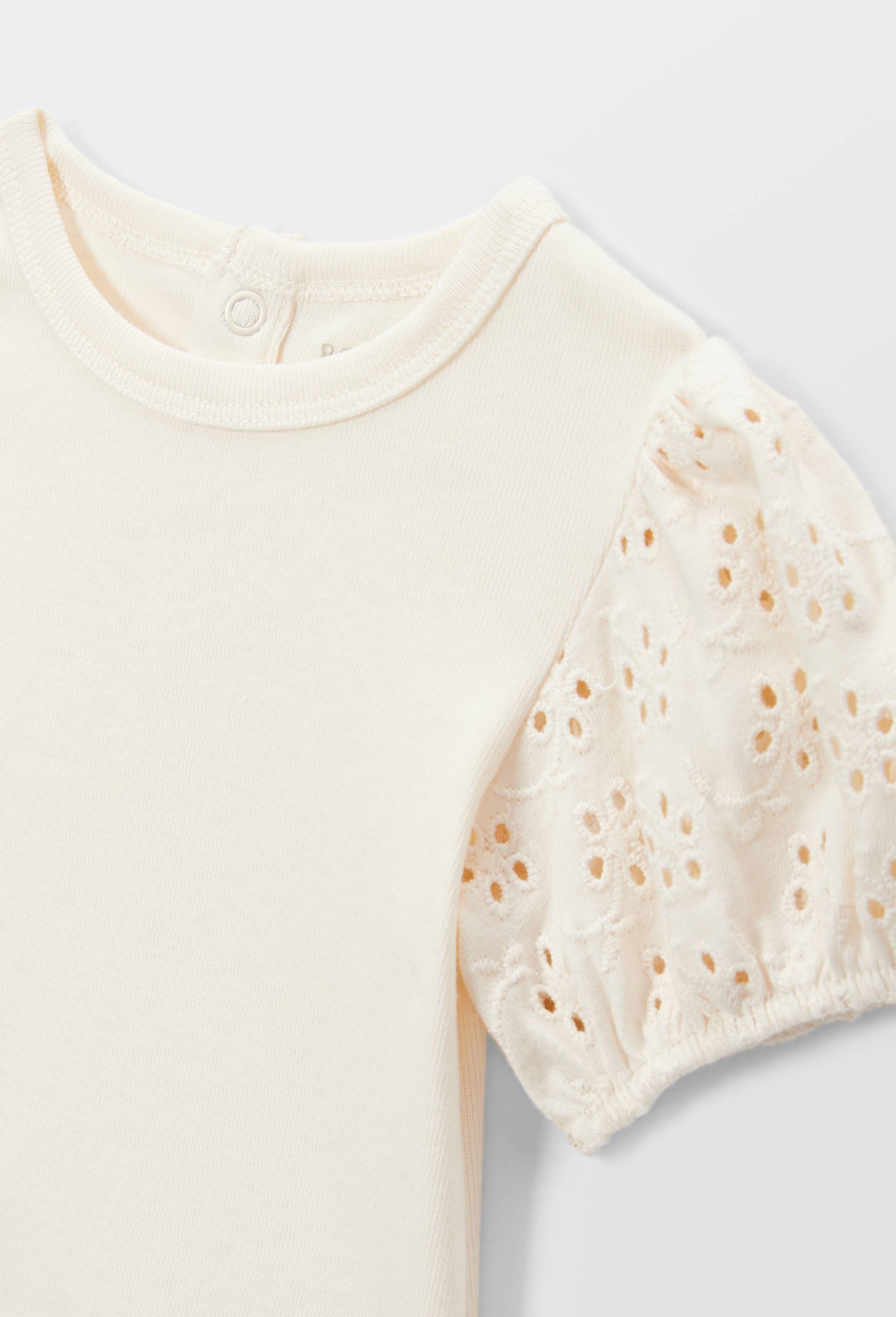 Body manches courtes en coton BIO GOTS, Beige clair, large image number 2.0