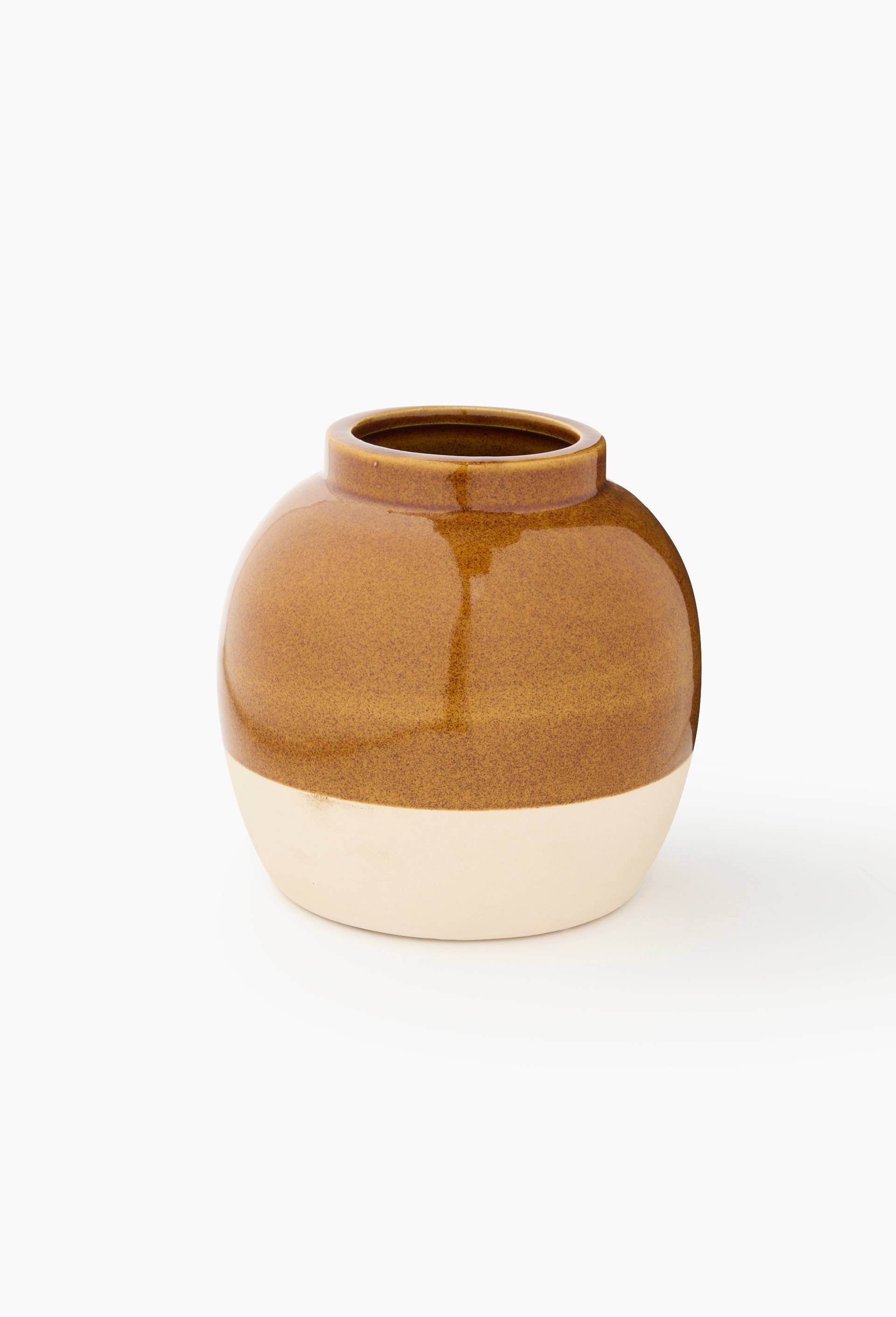 Vase, 17,5x17,5xH16cm, en c&eacute;ramique, Jaune, large image number 1