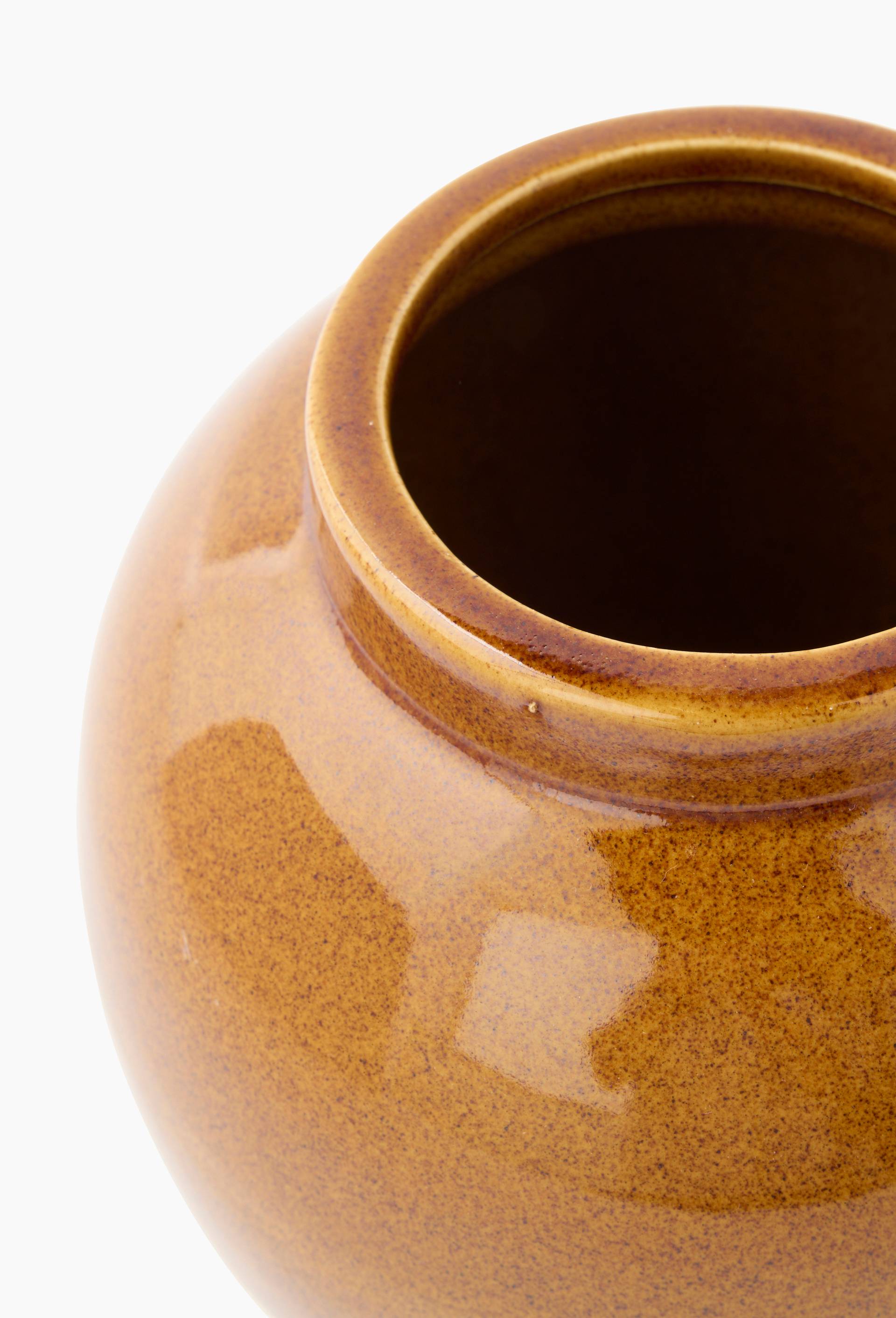 Vase, 17,5x17,5xH16cm, en c&eacute;ramique, Jaune, large image number 2