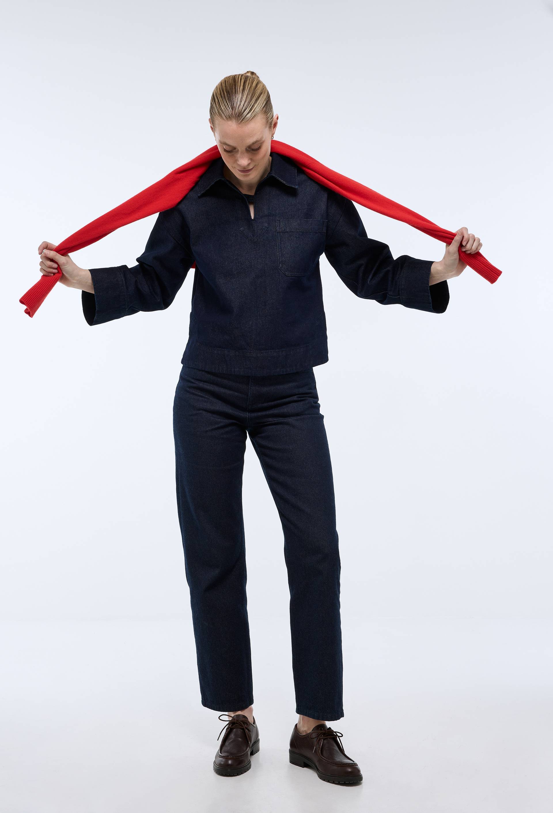 Jean droit en denim selvedge - ATELIER DENIM, Bleu fonc&eacute;, large image number 0