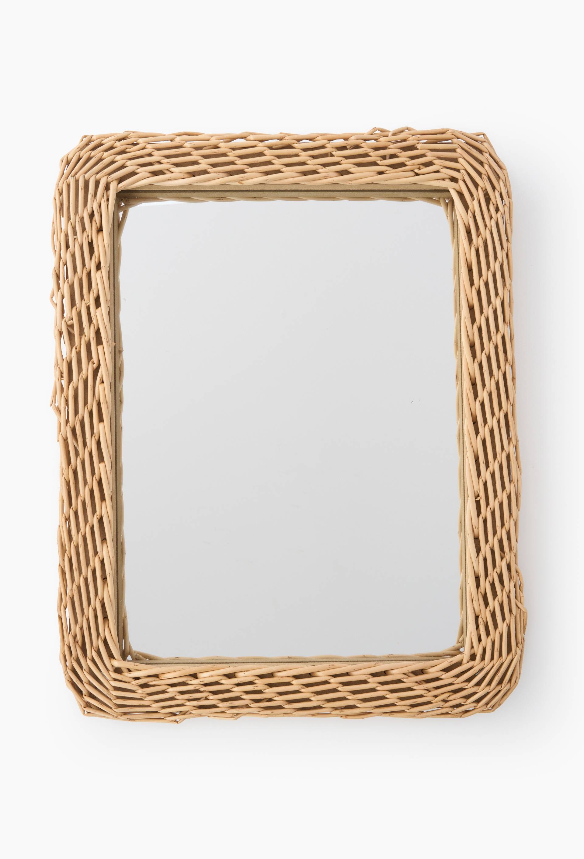 Miroir, 37x3,5x47cm / 1,8kg, en bois de saule, Beige clair, large image number 1