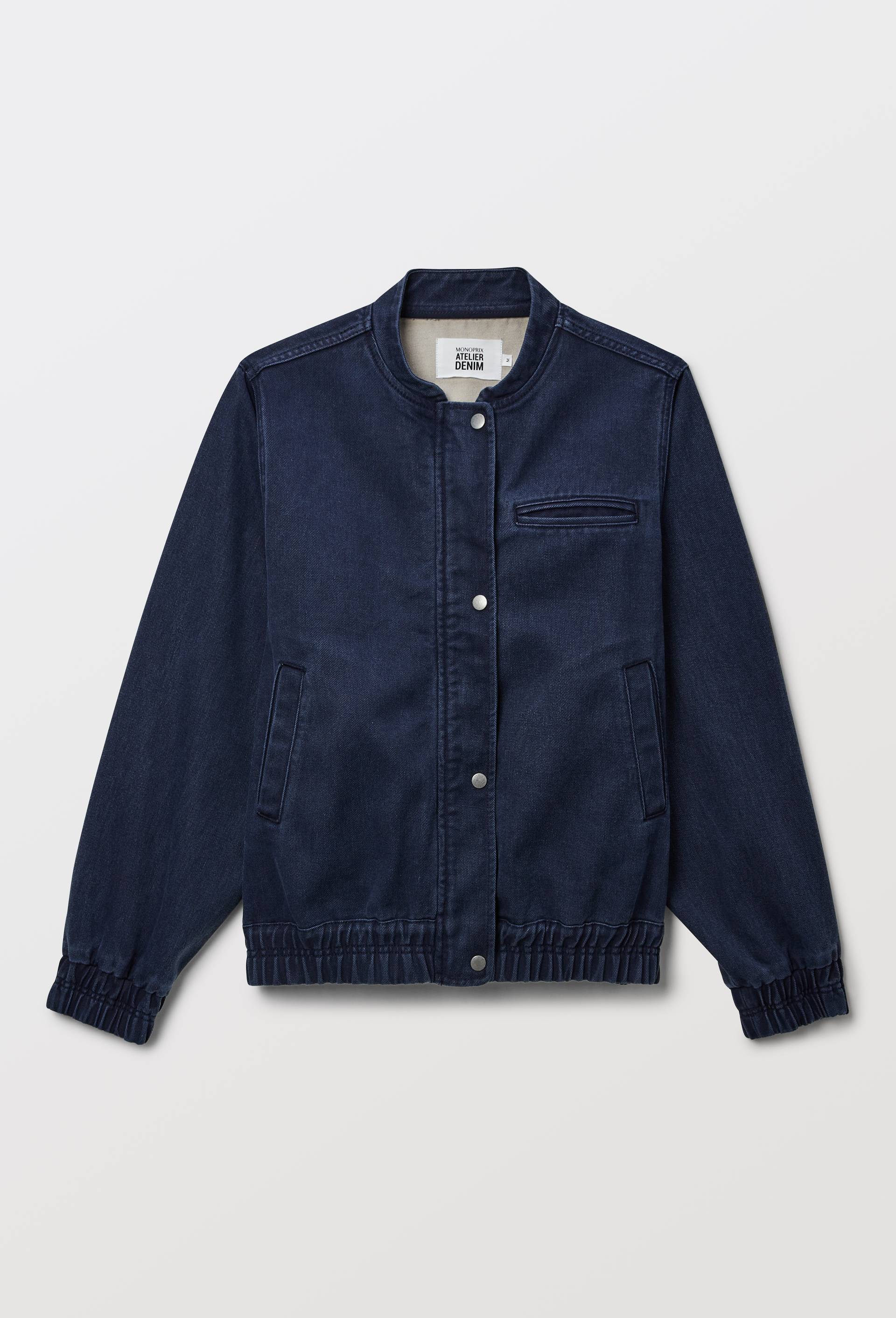 Veste bomber en lyocell et coton - ATELIER DENIM, Bleu fonc&eacute;, large image number 2