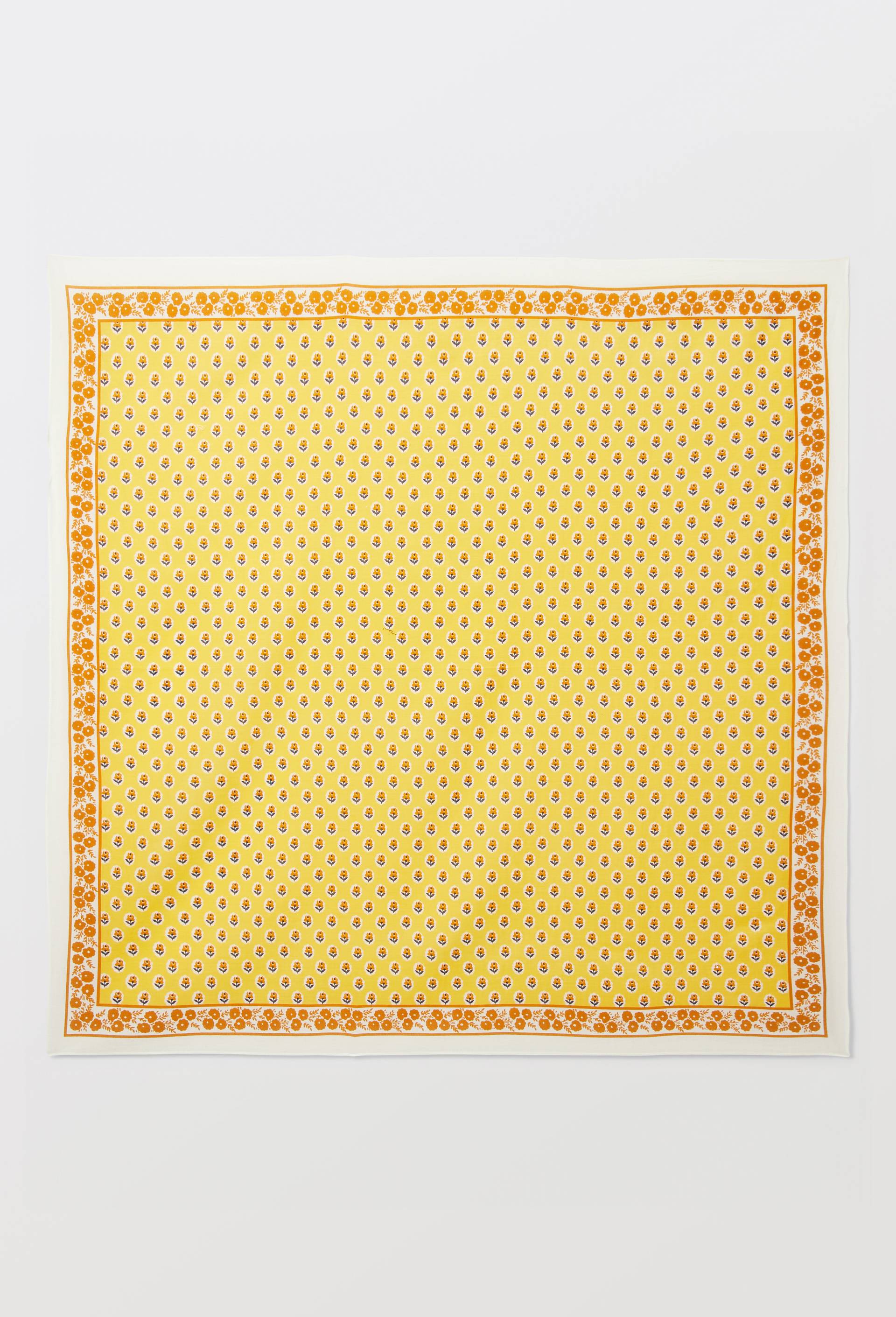 Foulard imprim&eacute; en coton BIO GOTS, Jaune, large image number 0