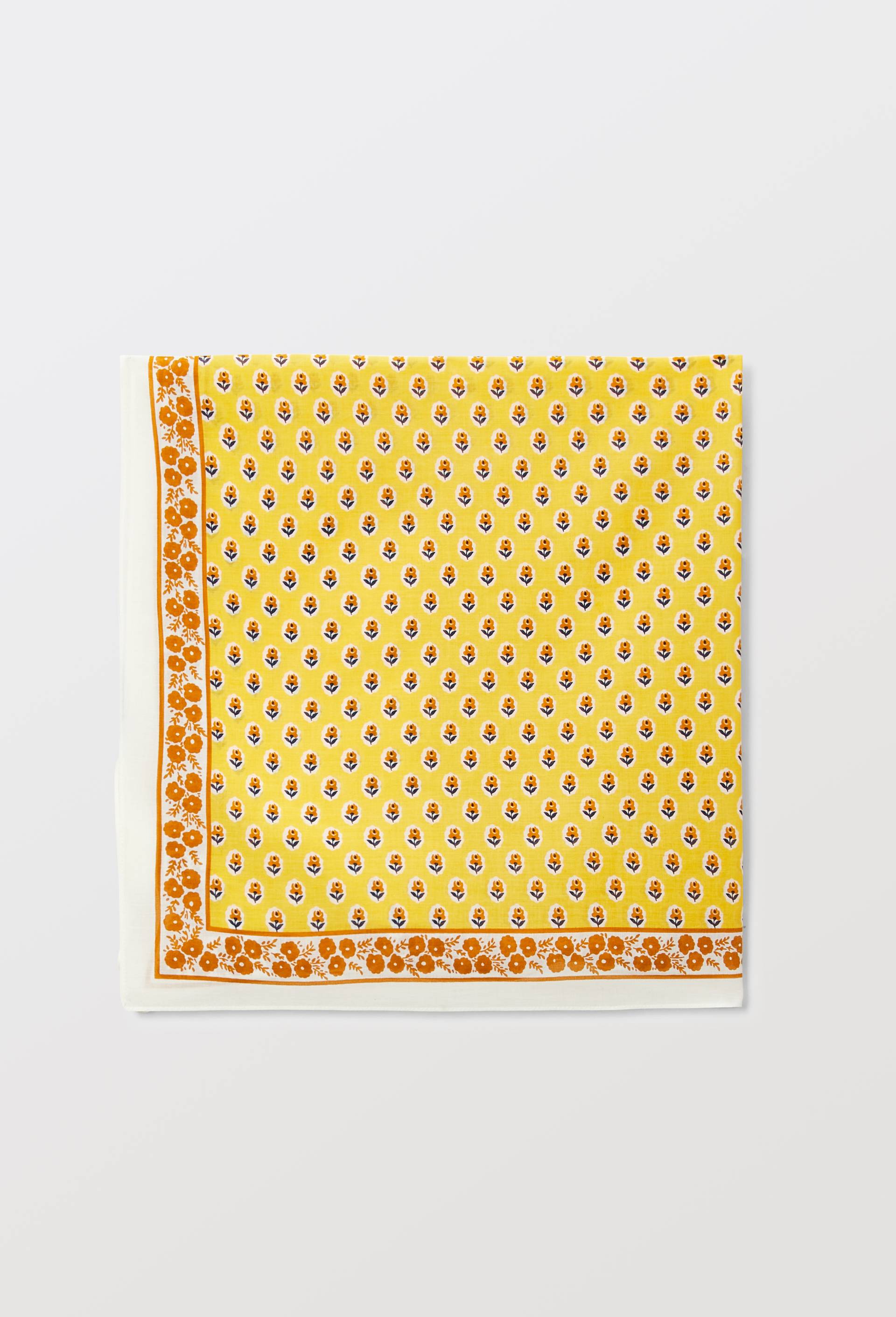 Foulard imprim&eacute; en coton BIO GOTS, Jaune, large image number 1.0