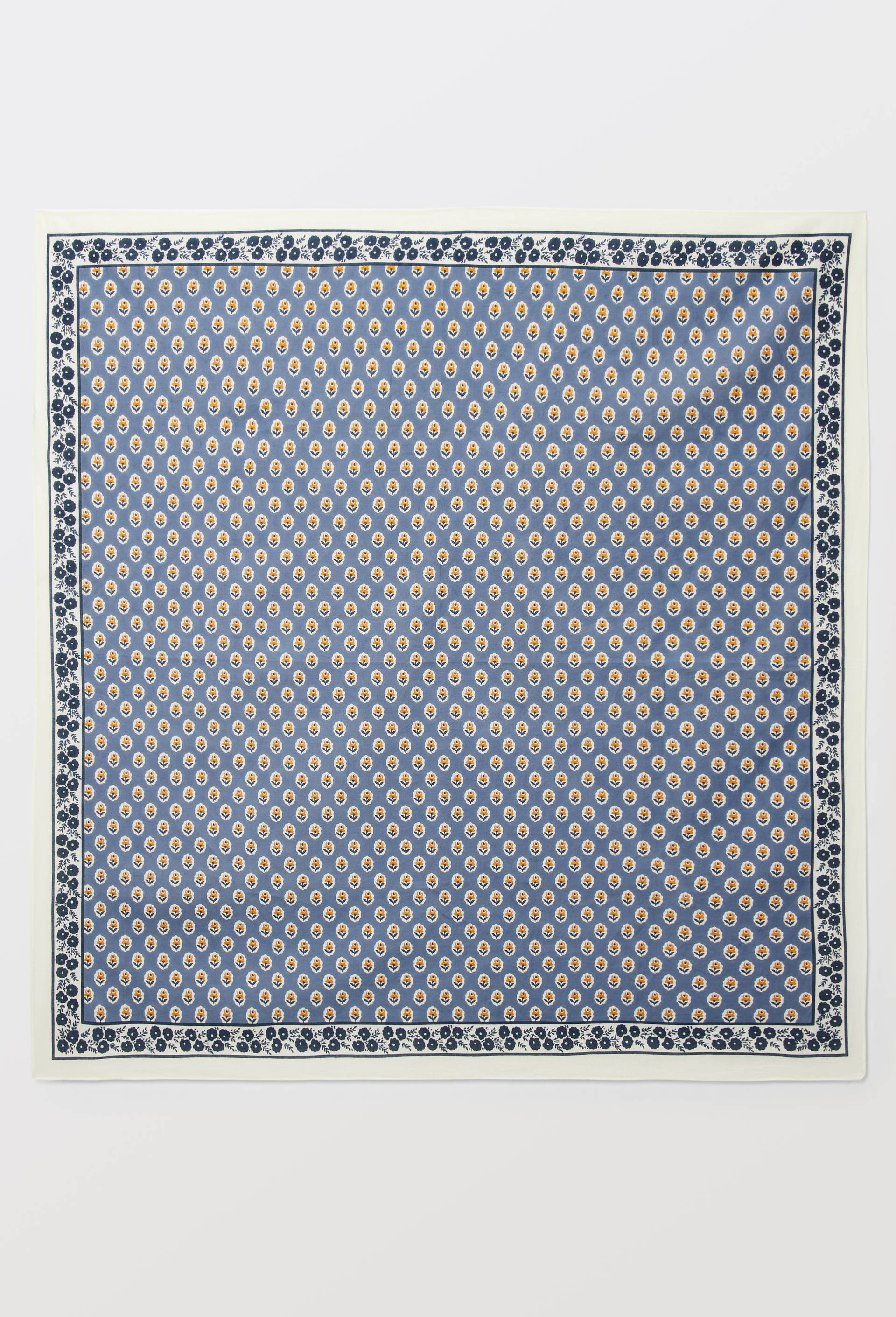 Foulard imprim&eacute; en coton BIO GOTS, Bleu fonc&eacute;, large image number 0