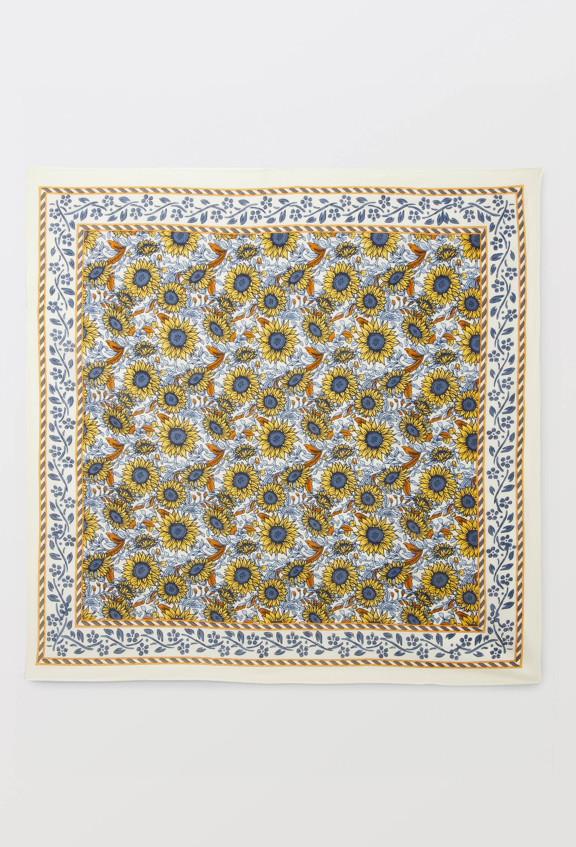 Foulard imprim&eacute; en coton BIO GOTS, Jaune, large image number 0