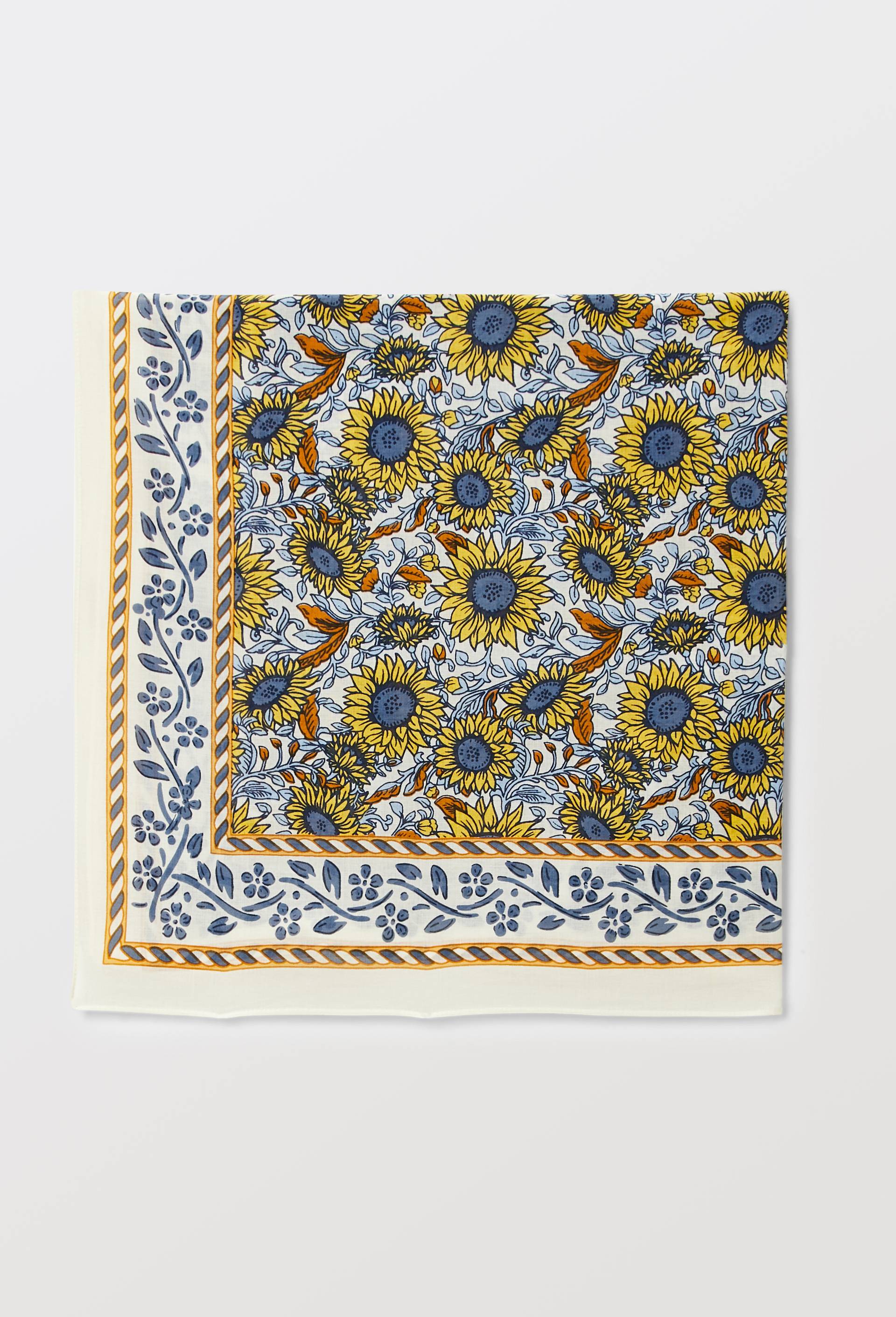 Foulard imprim&eacute; en coton BIO GOTS, Jaune, large image number 1