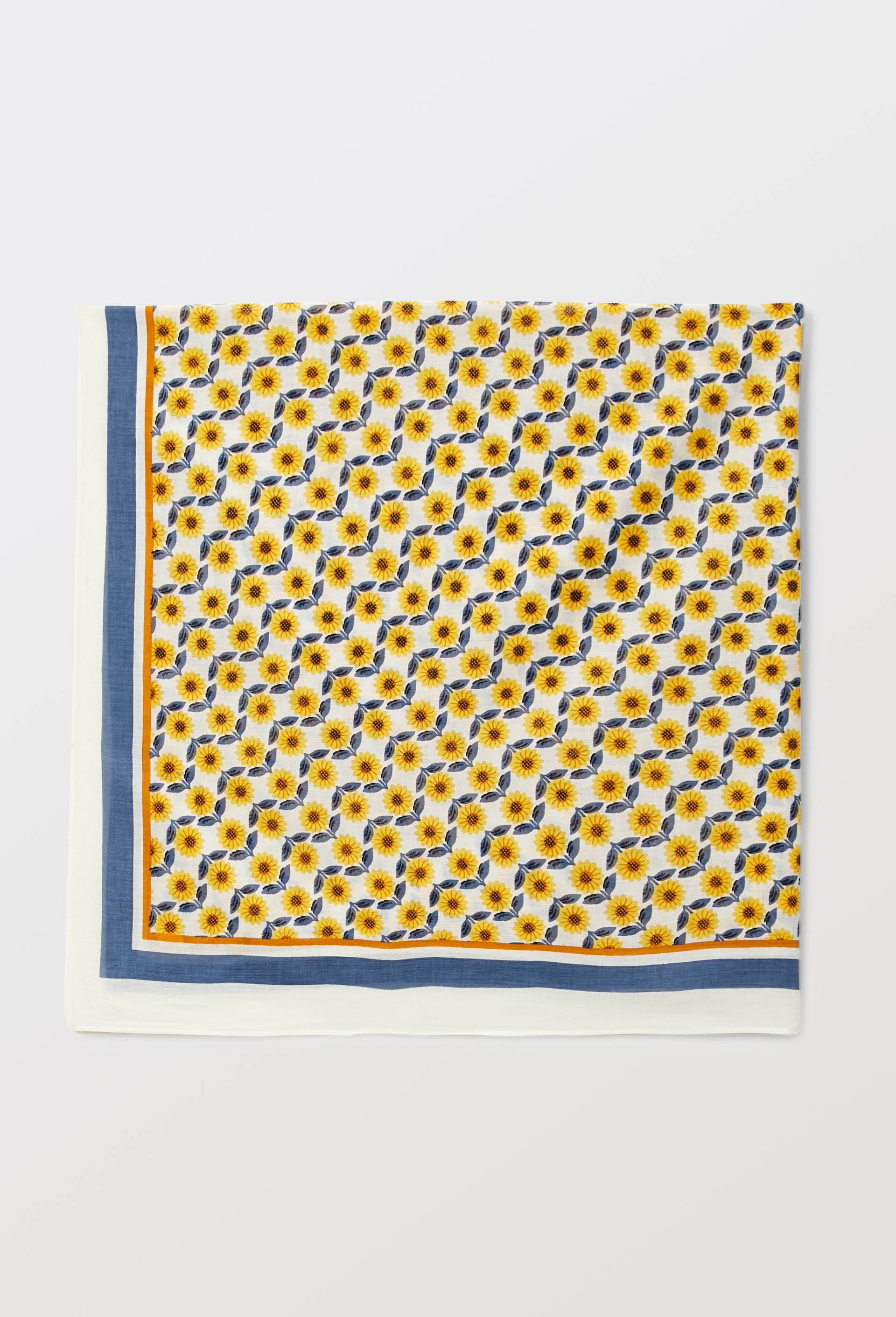 Foulard imprim&eacute; en coton BIO GOTS, Jaune, large image number 1