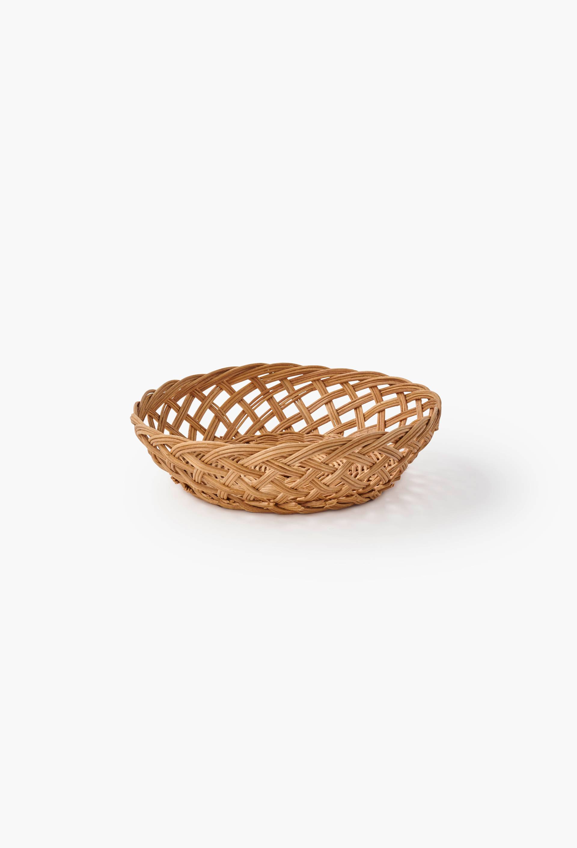 Corbeille, D26xH6cm, en rotin, Beige clair, large image number 0.0