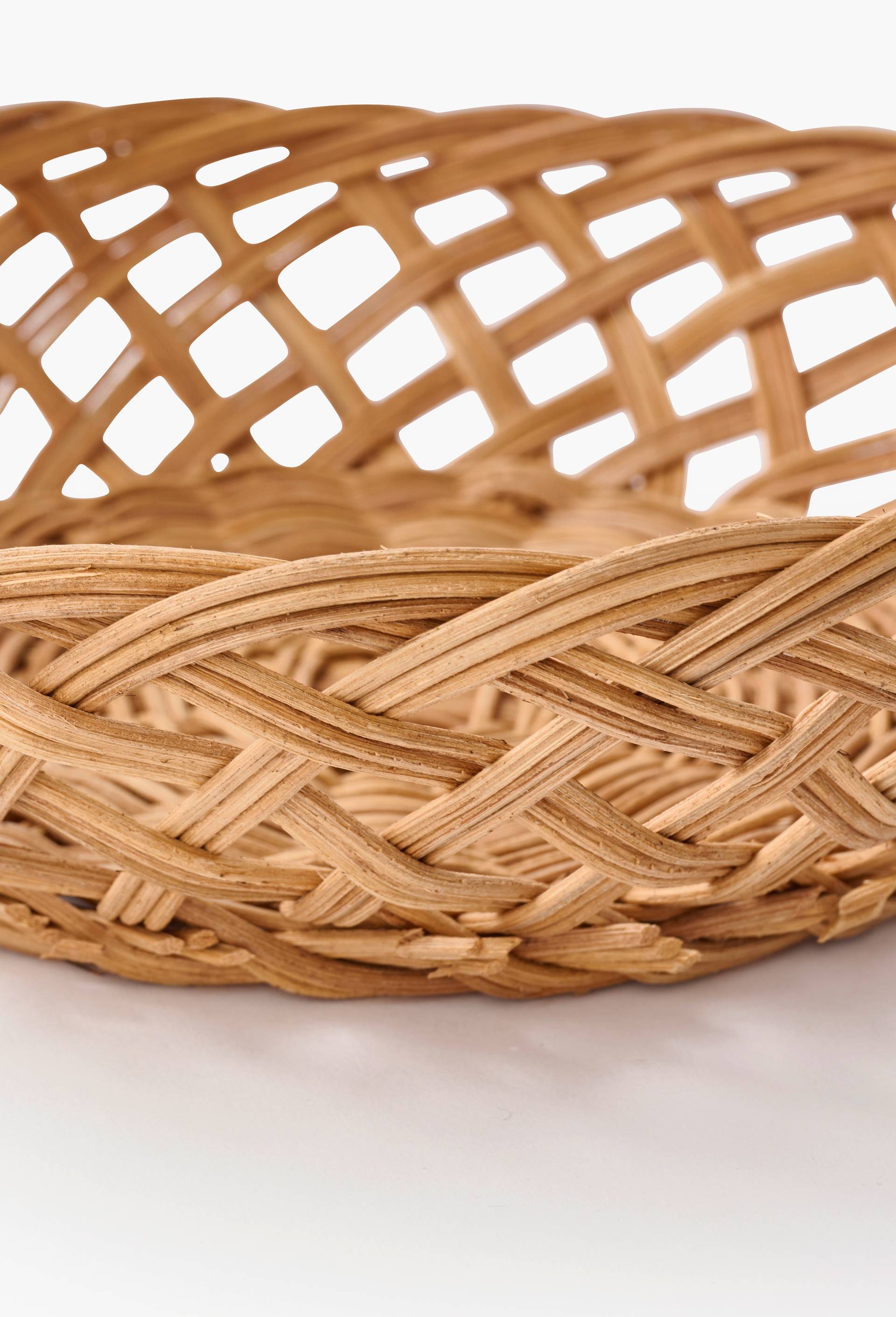 Corbeille, D26xH6cm, en rotin, Beige clair, large image number 1.0