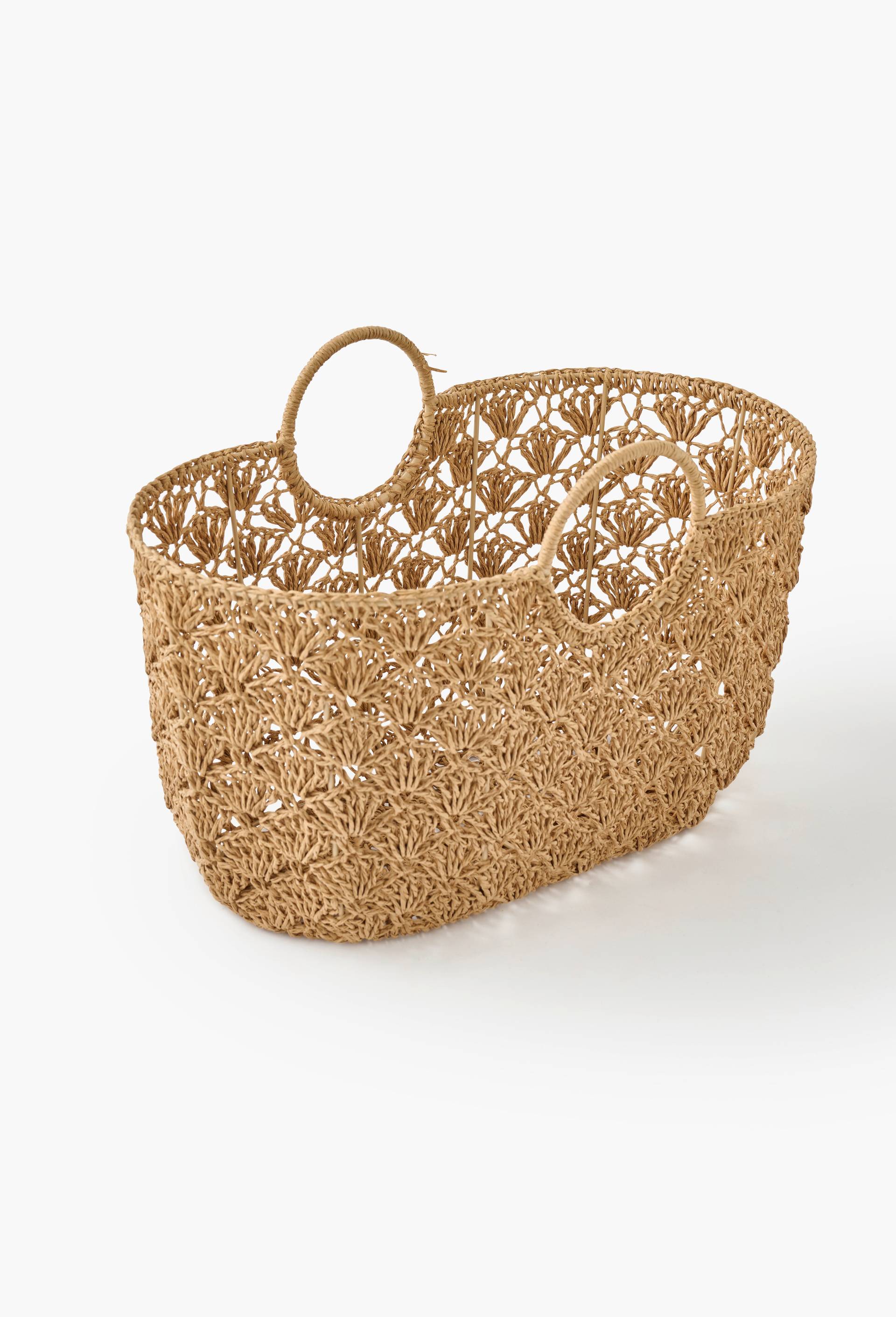 Panier, 40x22x27cm, en polyester et acier, Beige clair, large image number 1.0