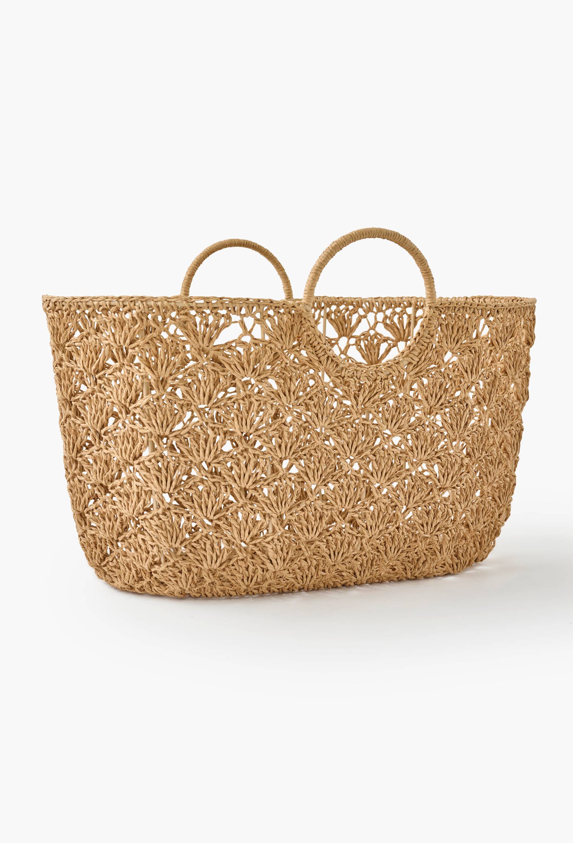 Panier, 40x22x27cm, en polyester et acier, Beige clair, large image number 2