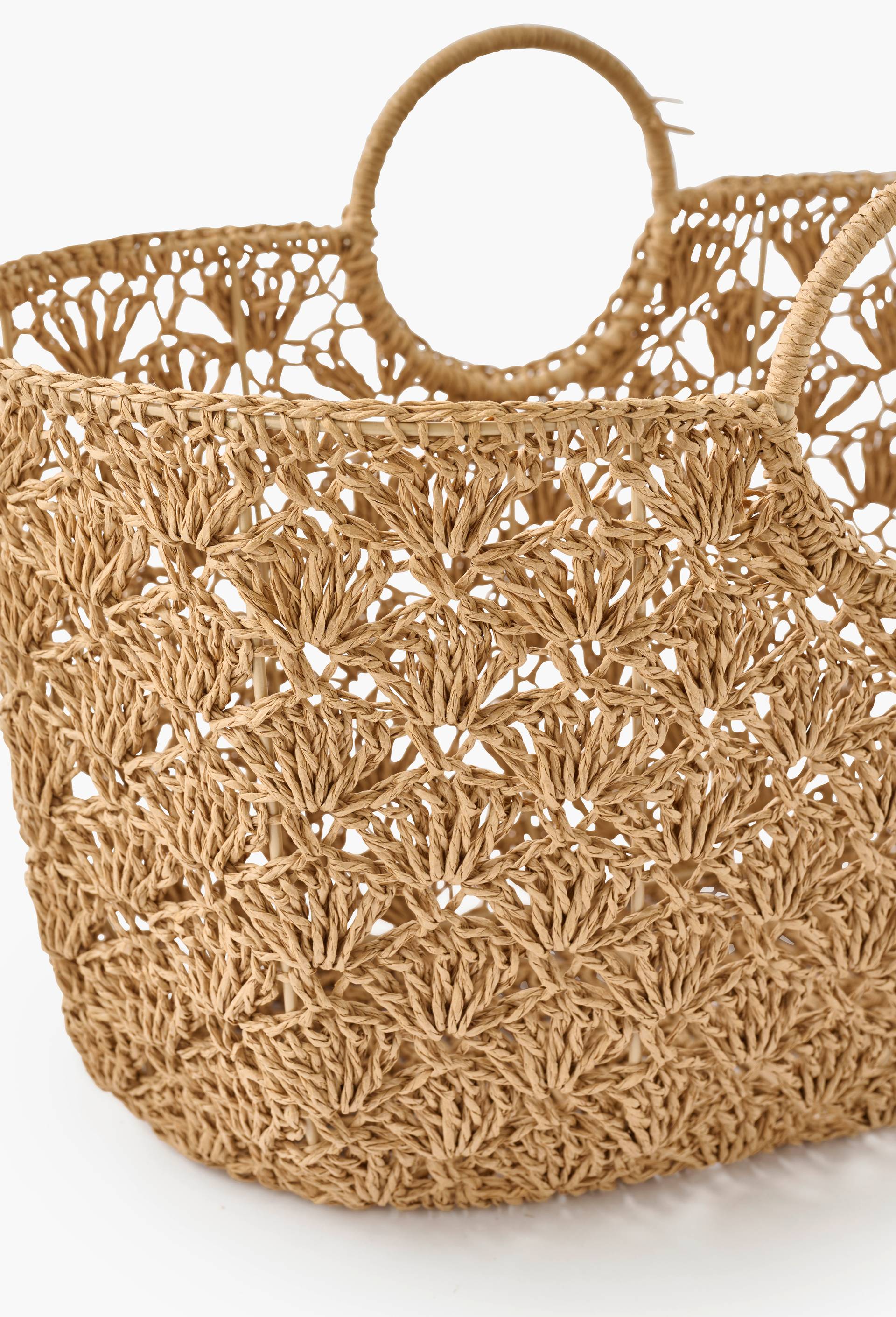 Panier, 40x22x27cm, en polyester et acier, Beige clair, large image number 3
