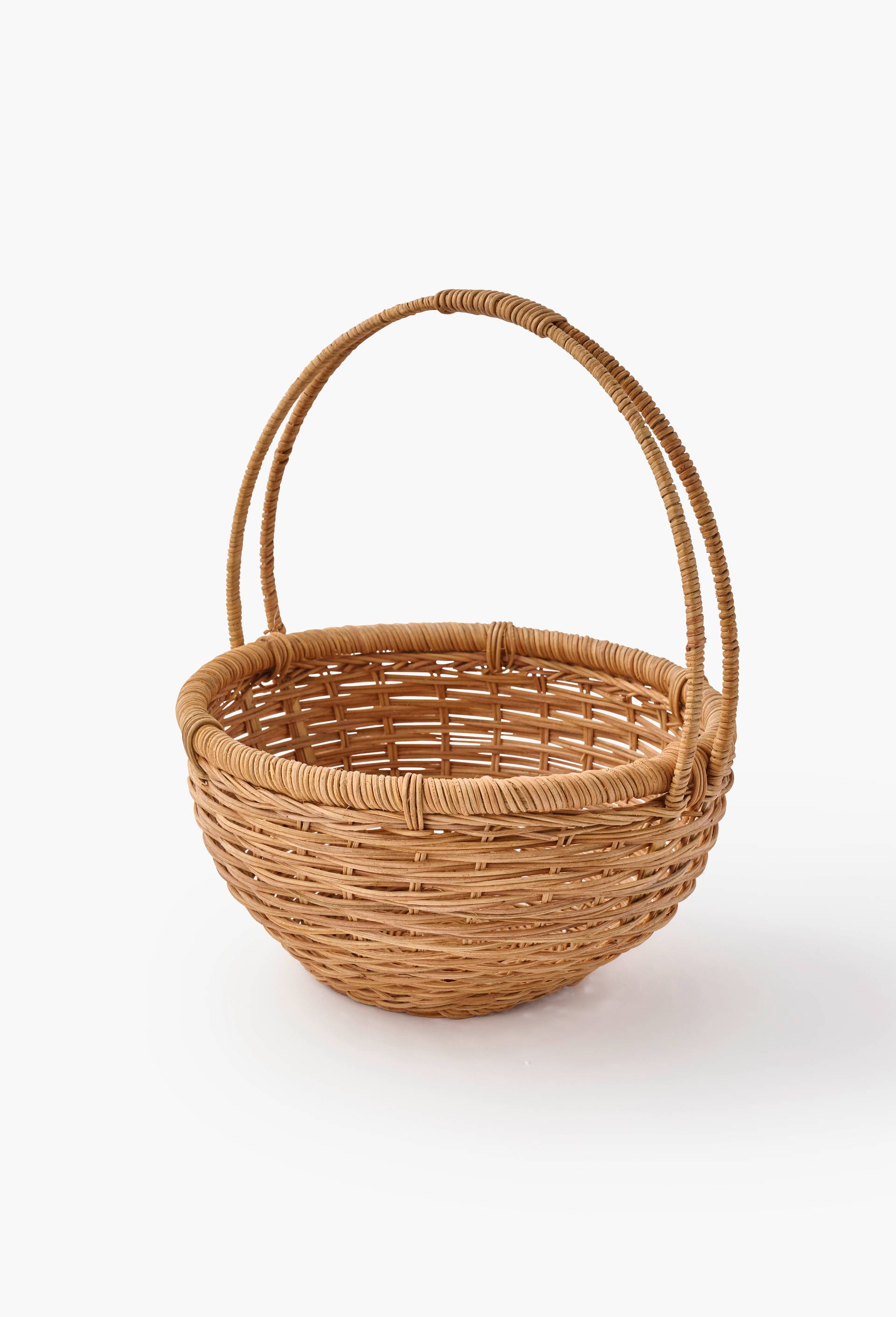 Panier rond, D30xH15/35, en rotin, Beige clair, large image number 1