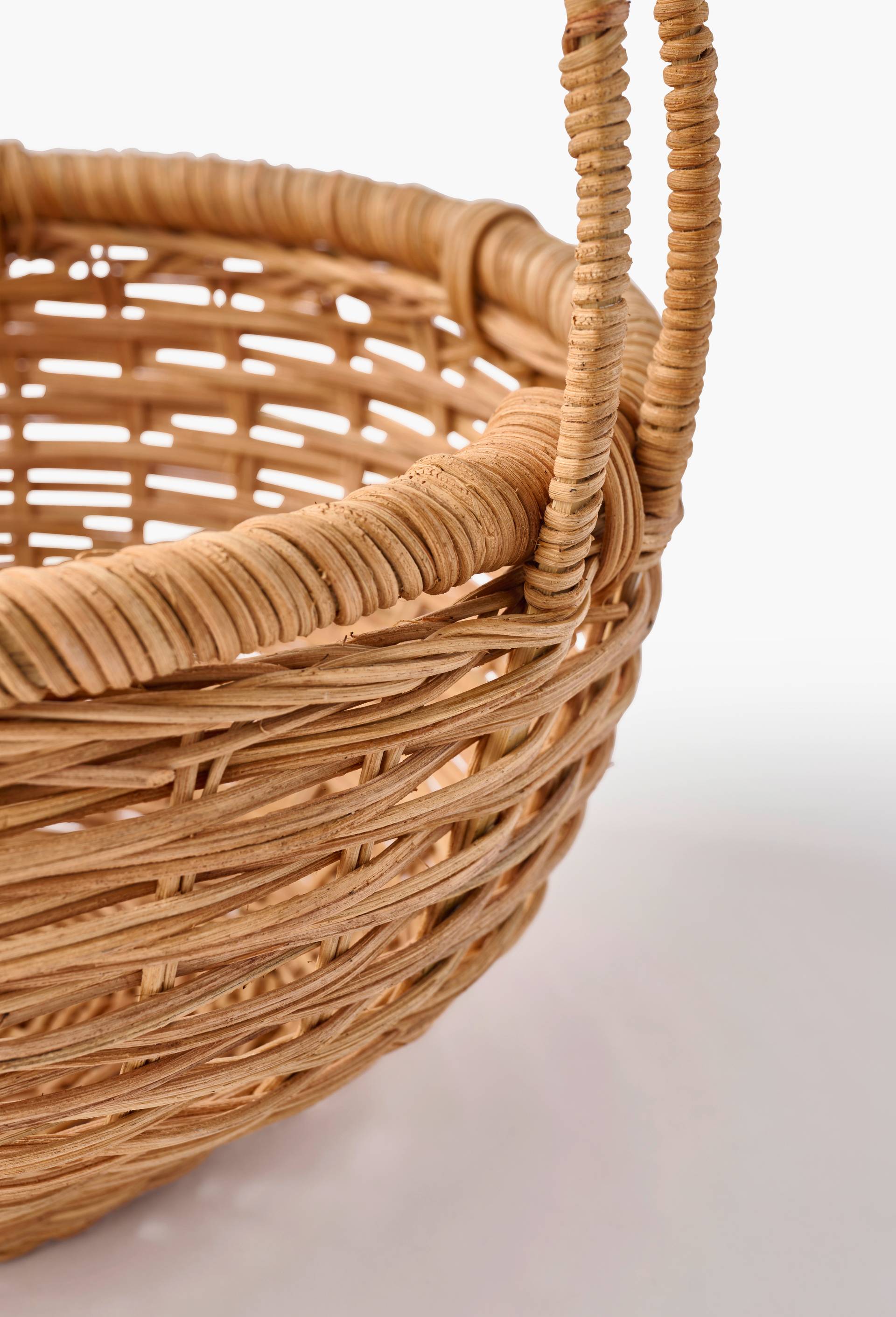 Panier rond, D30xH15/35, en rotin, Beige clair, large image number 2