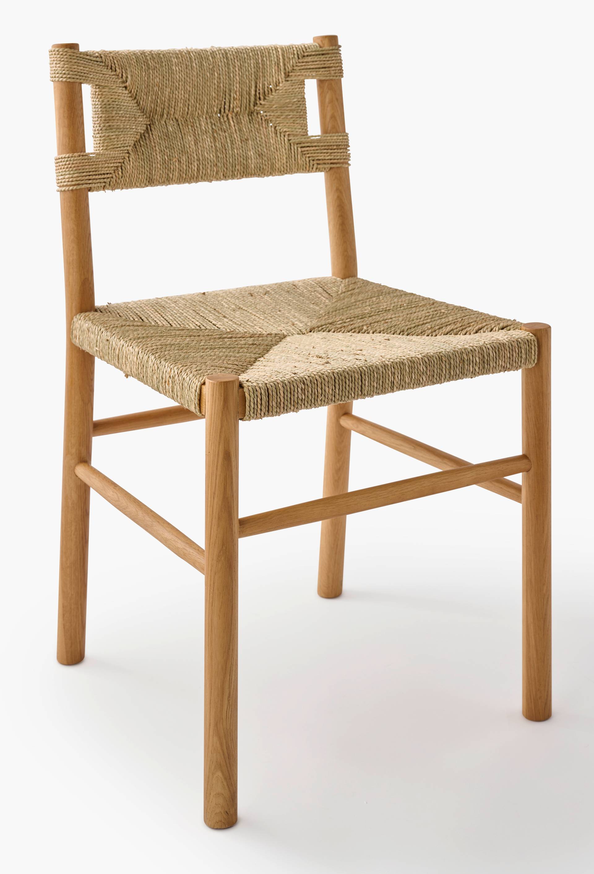 Chaise vintage, 46x51xH78cm, en bois de ch&ecirc;ne, Beige clair, large image number 0.0