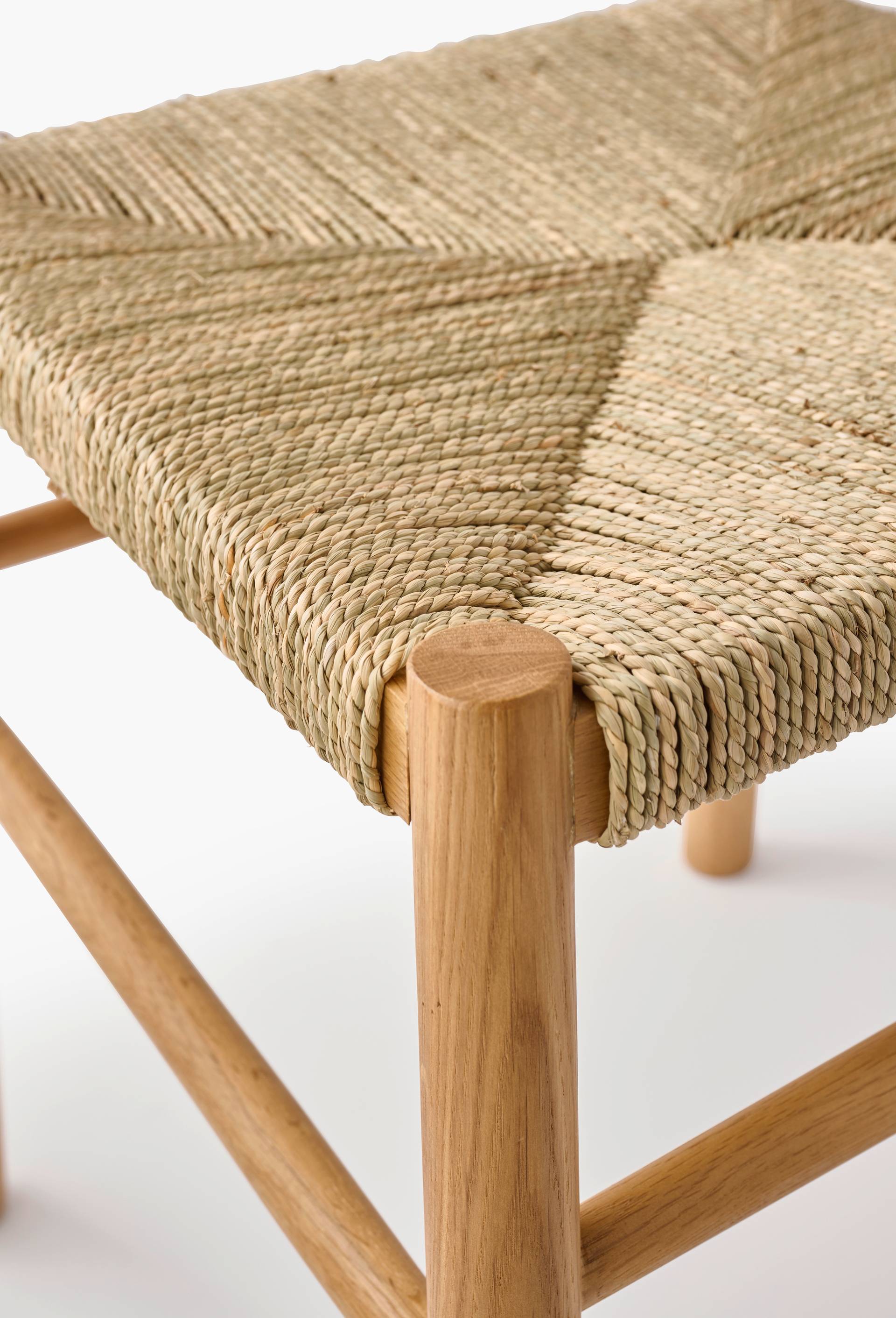Chaise vintage, 46x51xH78cm, en bois de ch&ecirc;ne, Beige clair, large image number 1
