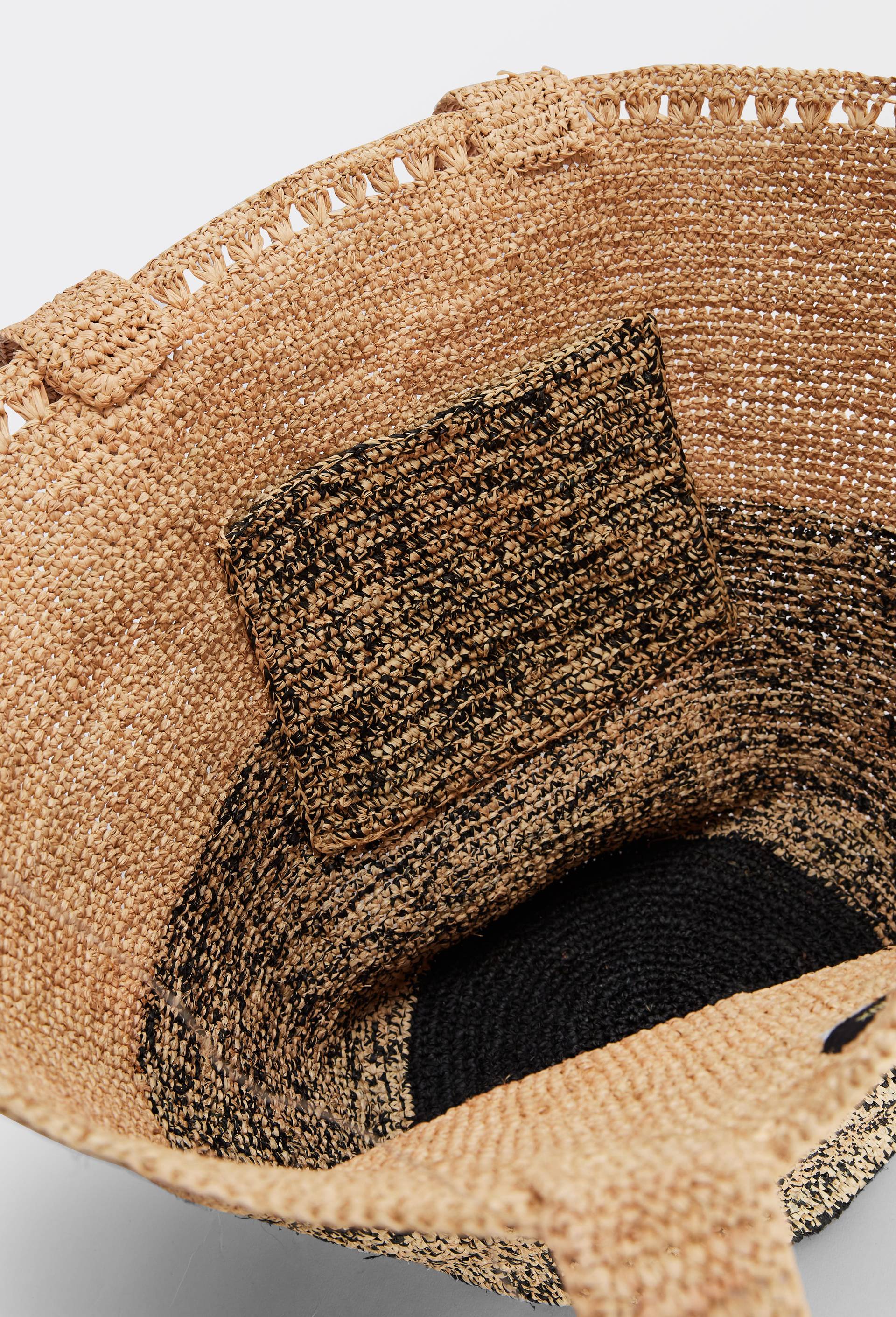 Panier en raphia, Beige clair, large