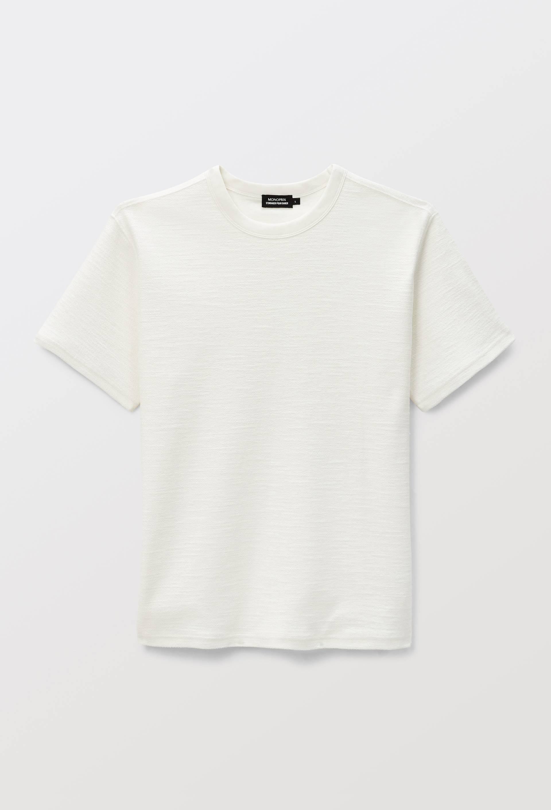 T-shirt manches courtes en coton BIO GOTS, Ecru, large image number 2.0