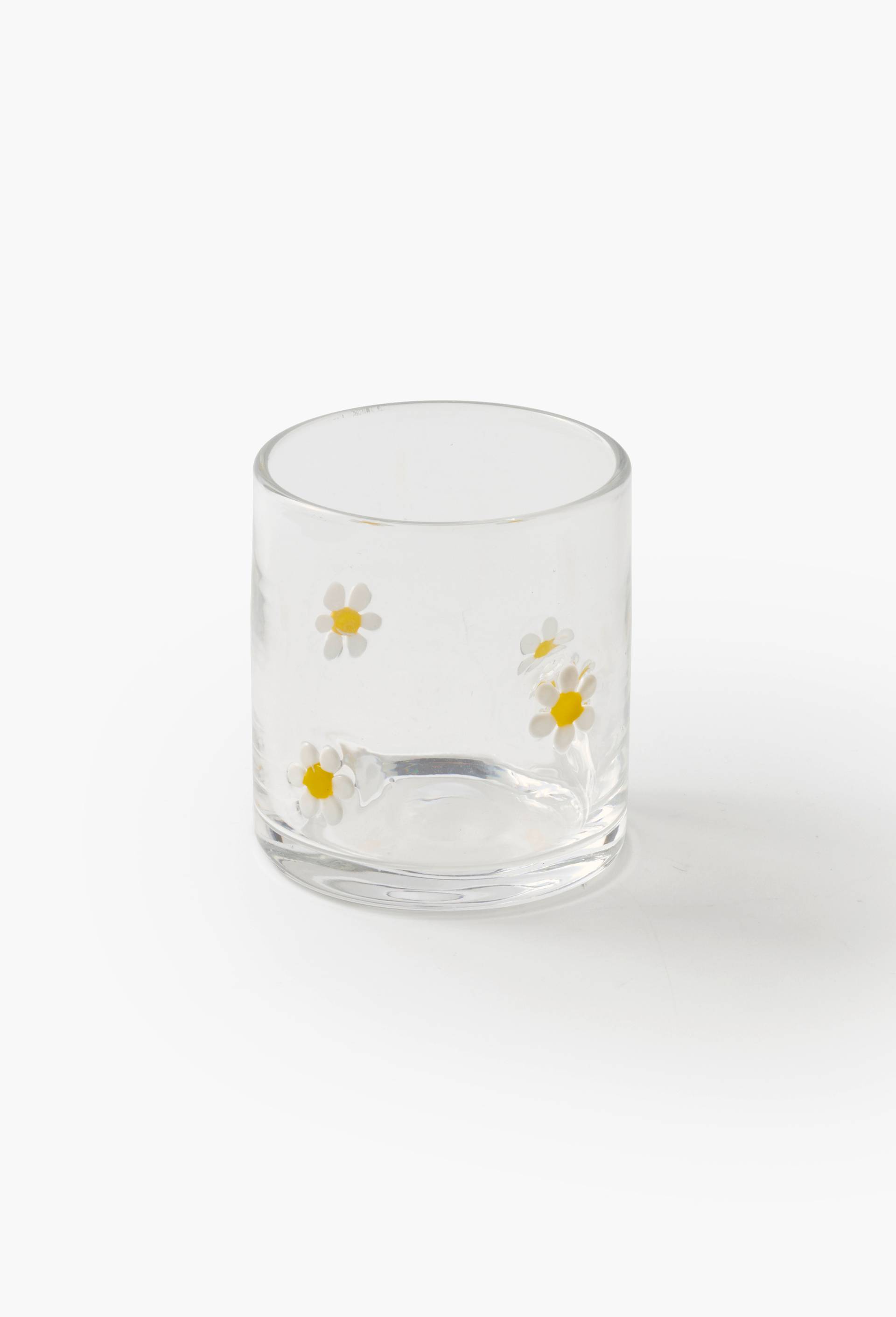 Verre &agrave; eau motif marguerite, 38cl, Transparent, large image number 0
