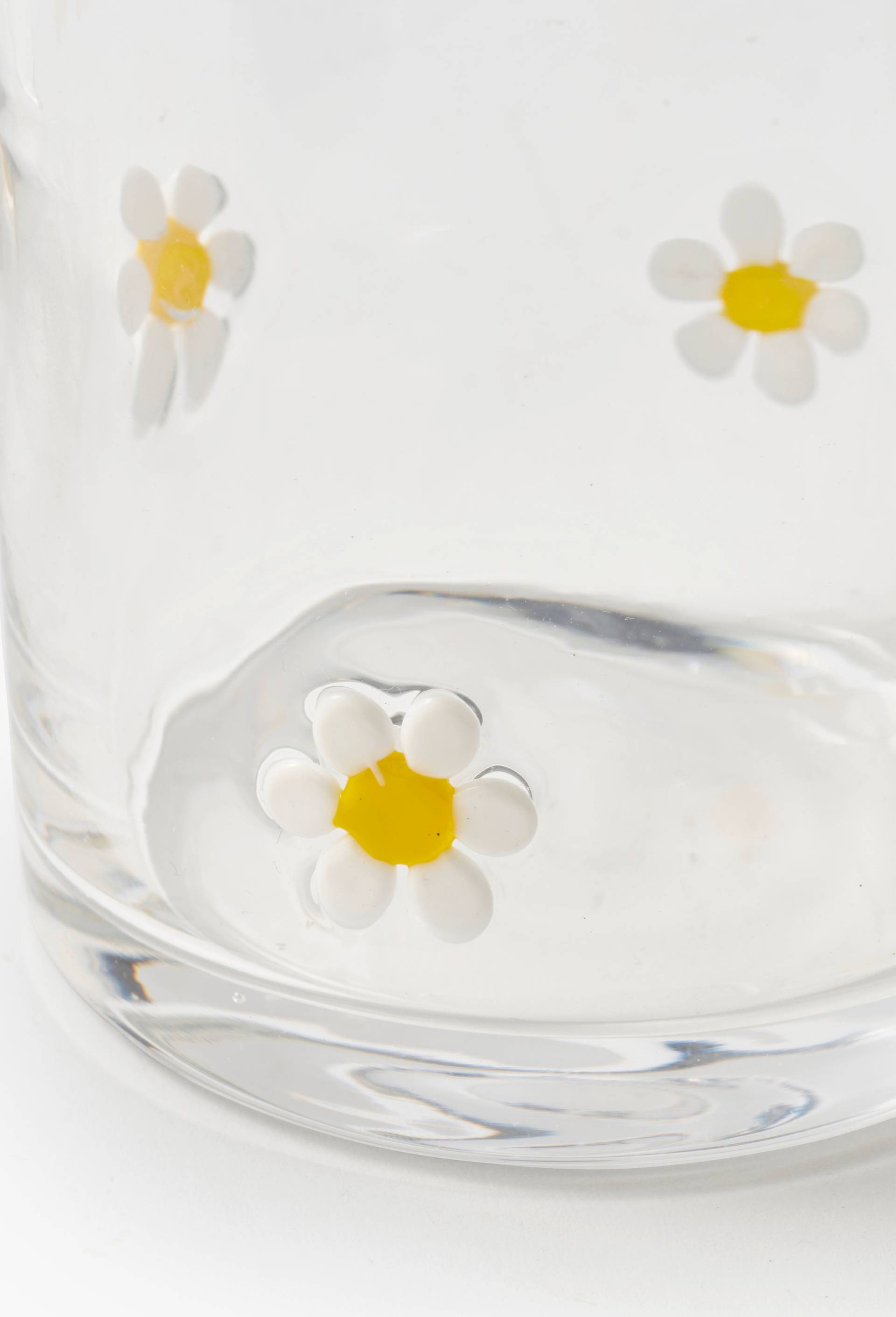 Verre &agrave; eau motif marguerite, 38cl, Transparent, large image number 1