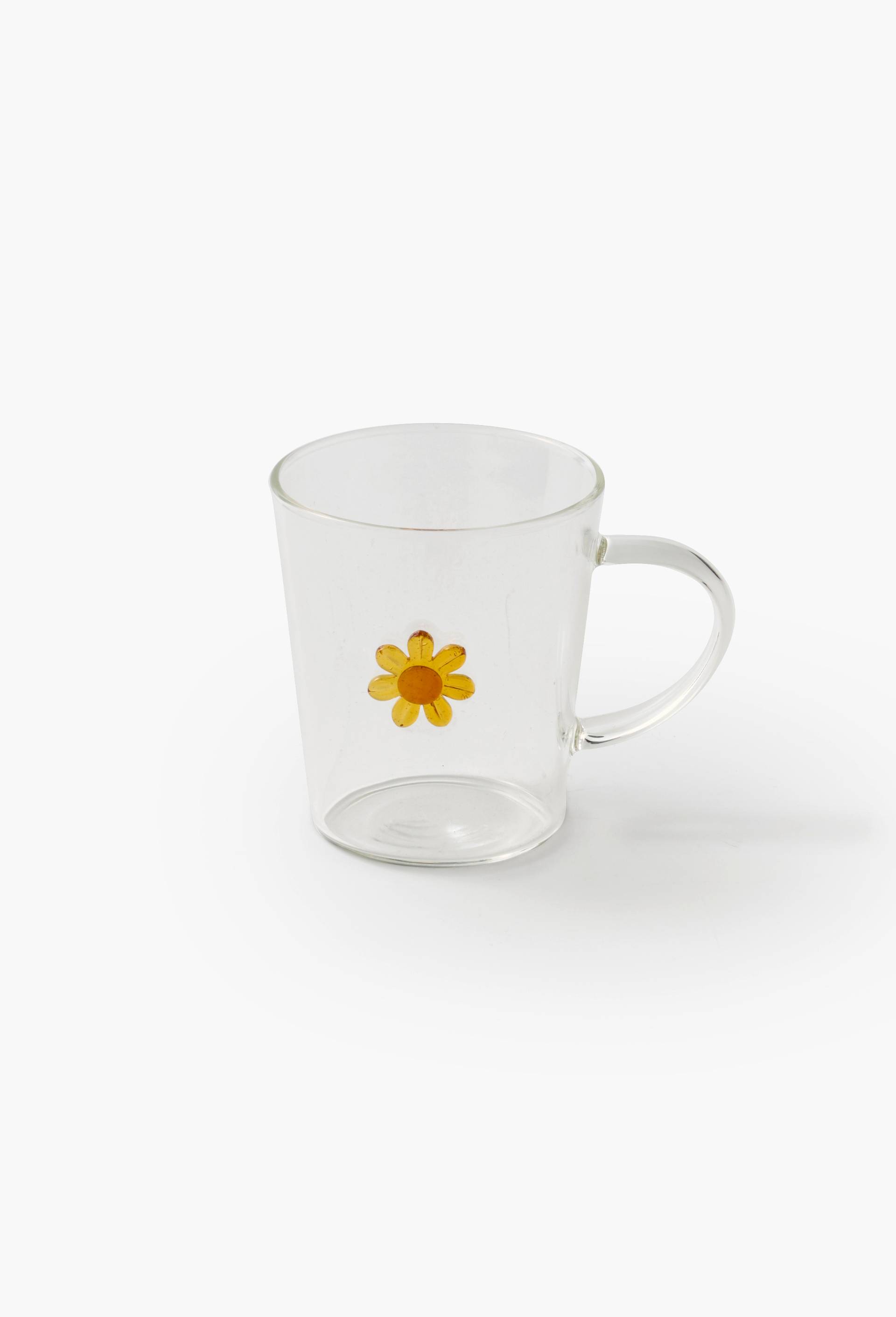 Tasse avec anse, motif tournesol, 26cl, Transparent, large image number 0