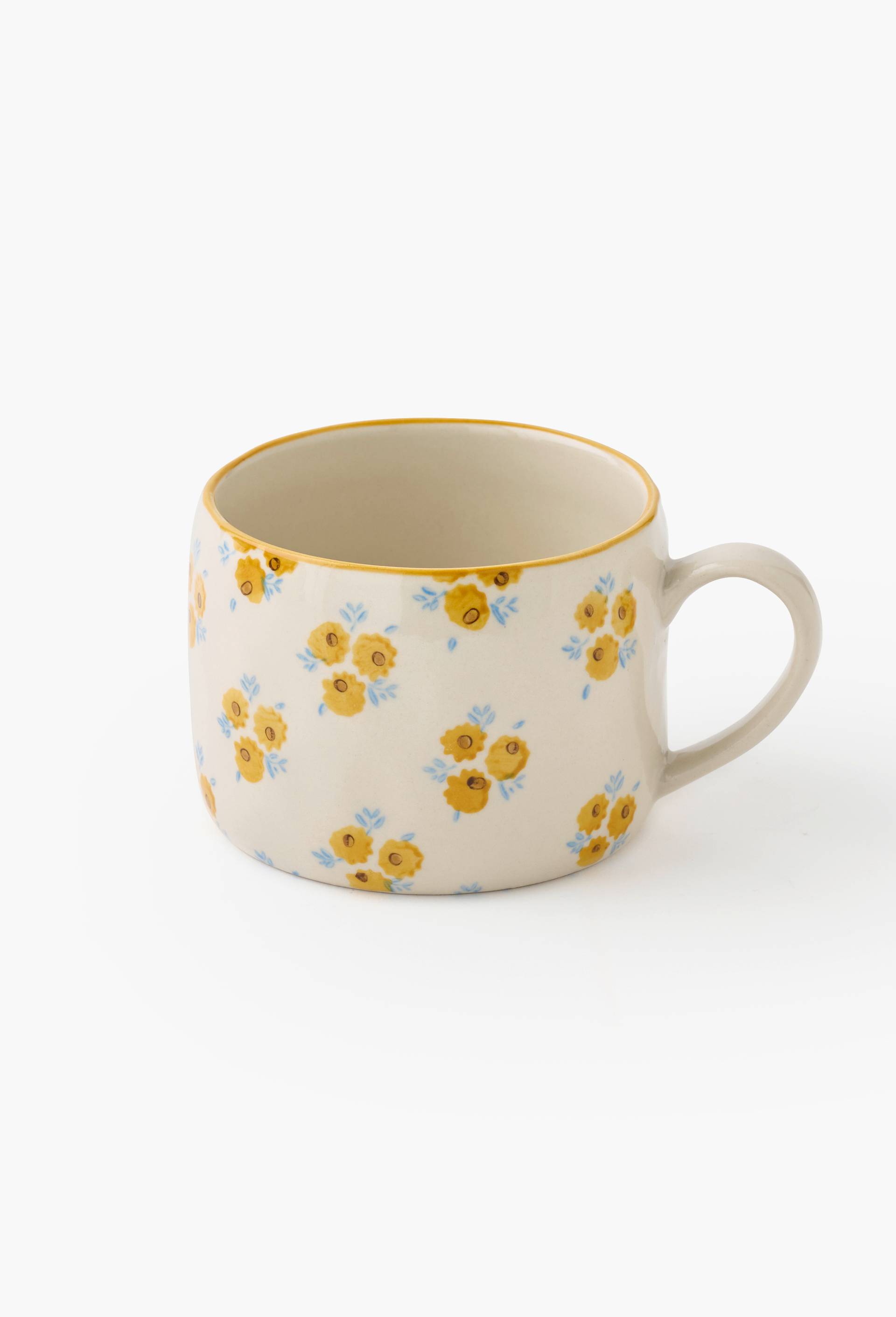 Tasse avec anse, finition imprim&eacute;e tournesol, 30cl, Jaune, large image number 0.0