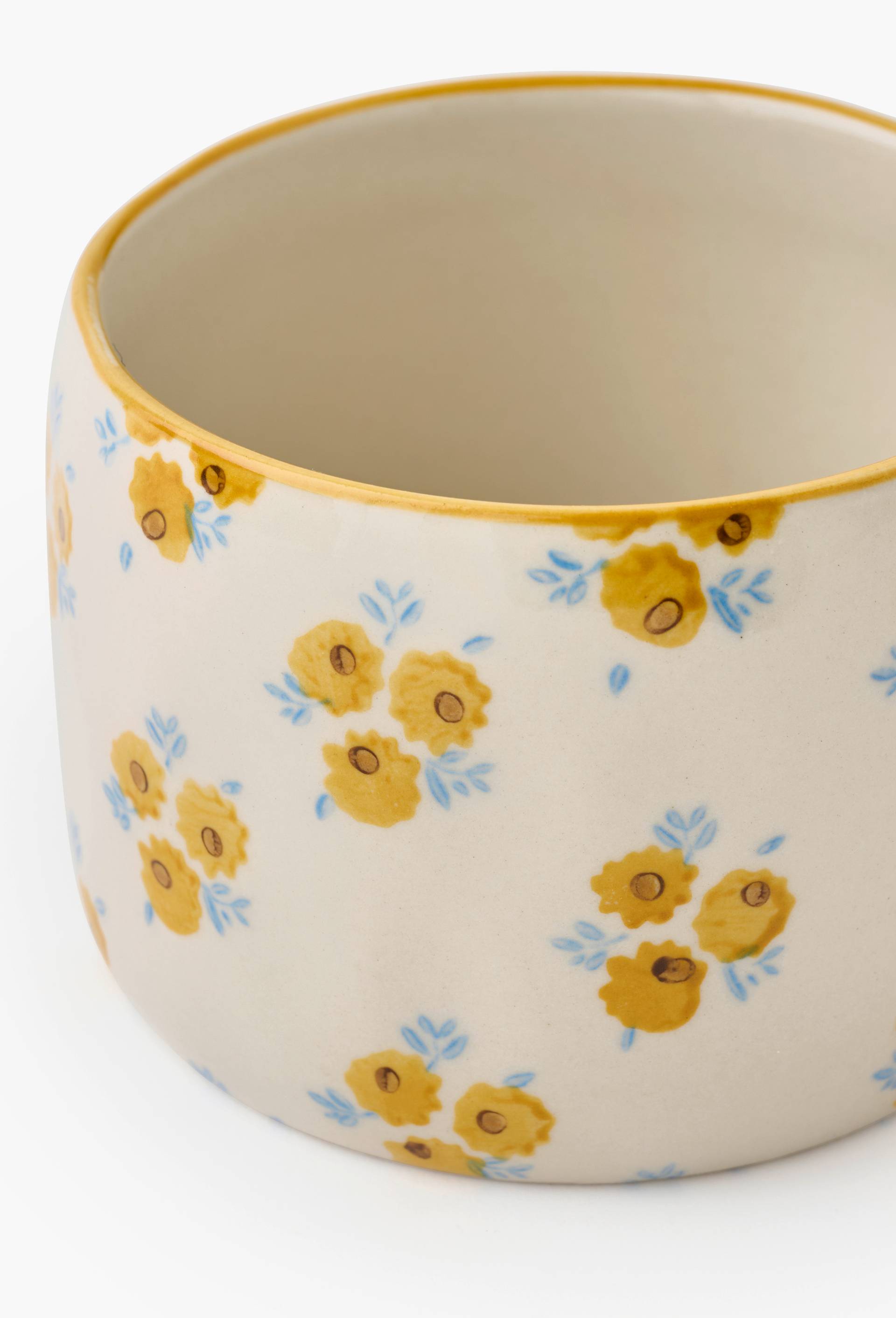 Tasse avec anse, finition imprim&eacute;e tournesol, 30cl, Jaune, large image number 1