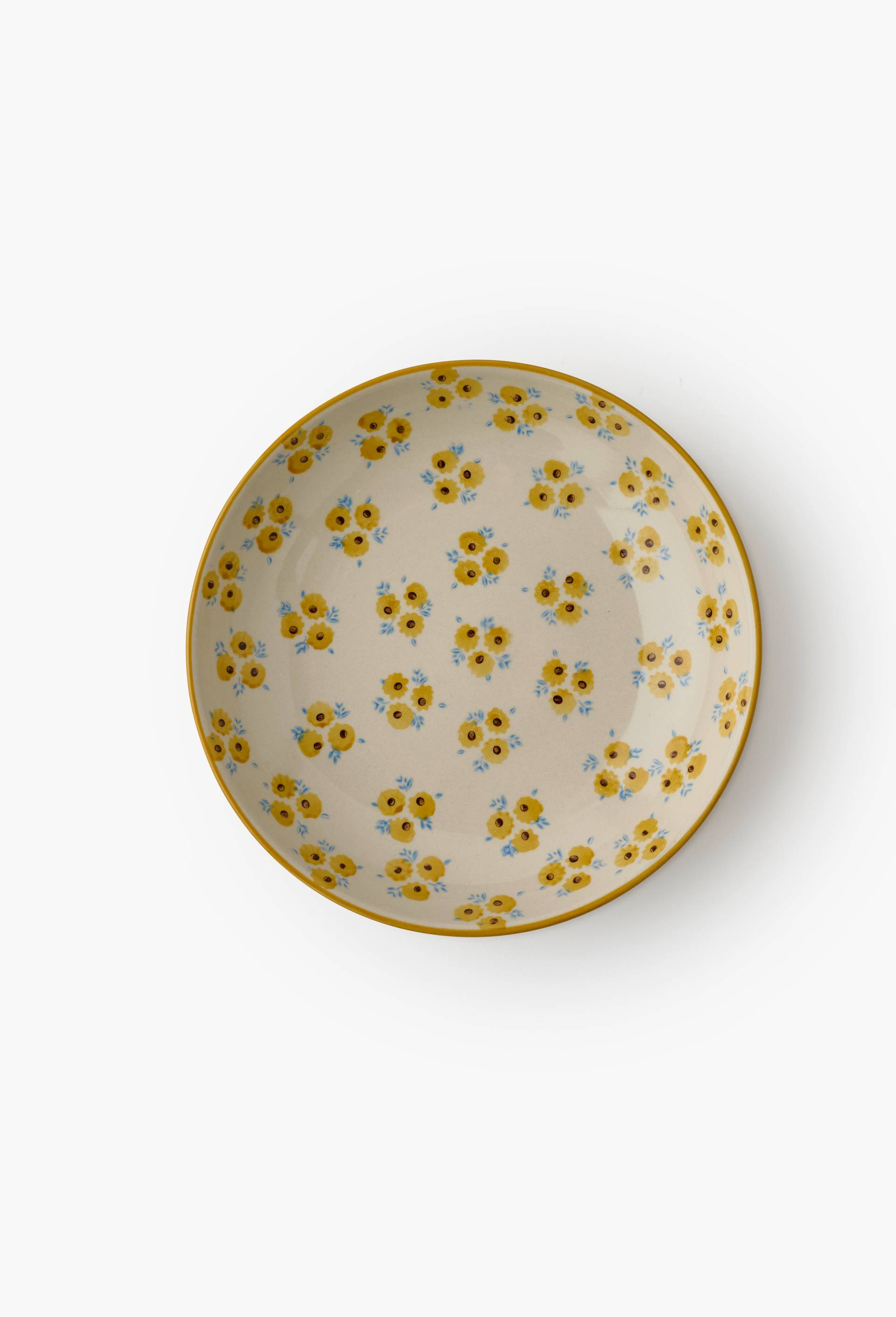 Assiette creuse, finition imprim&eacute;e tournesol, 20cm, Jaune, large image number 0