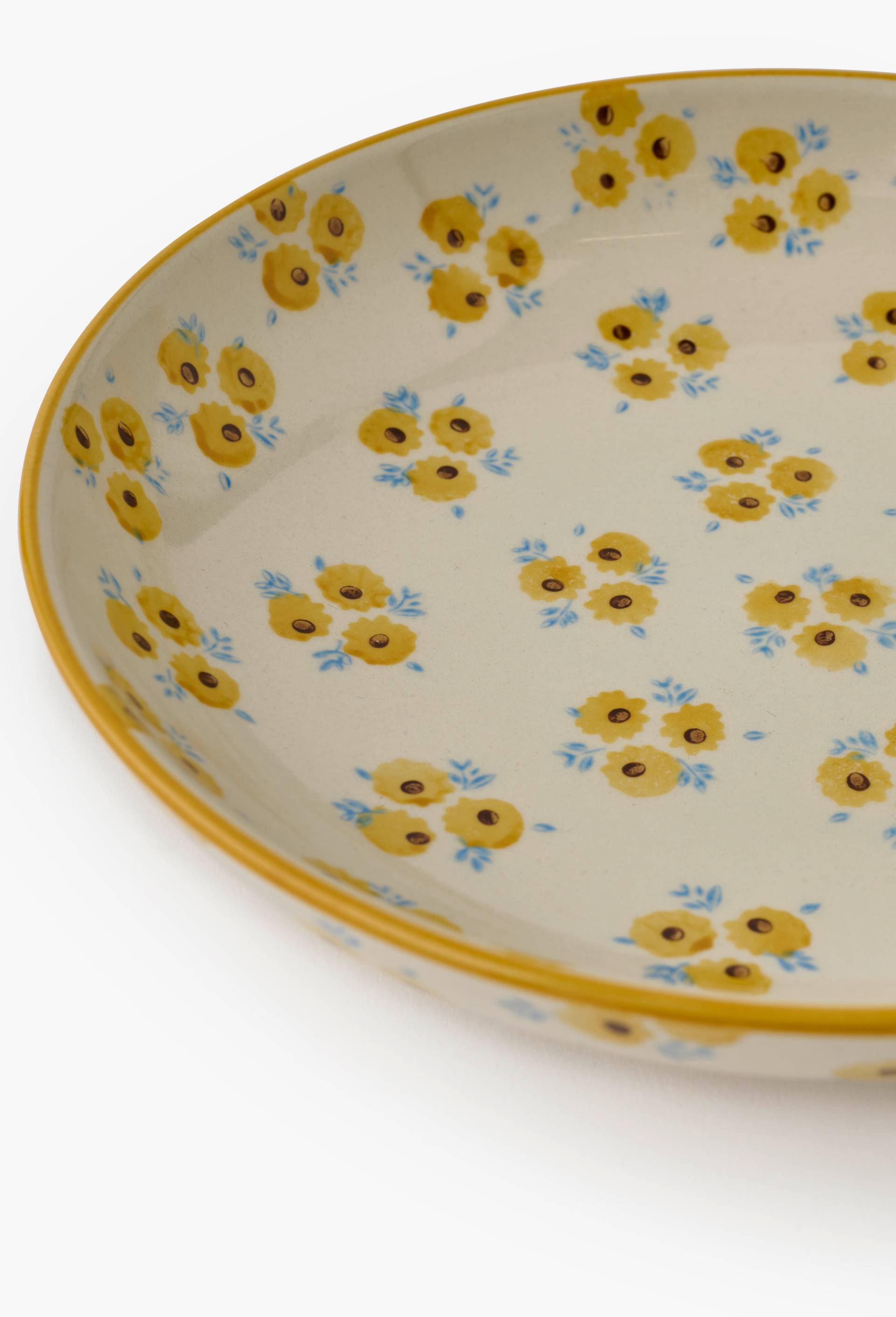 Assiette creuse, finition imprim&eacute;e tournesol, 20cm, Jaune, large image number 1