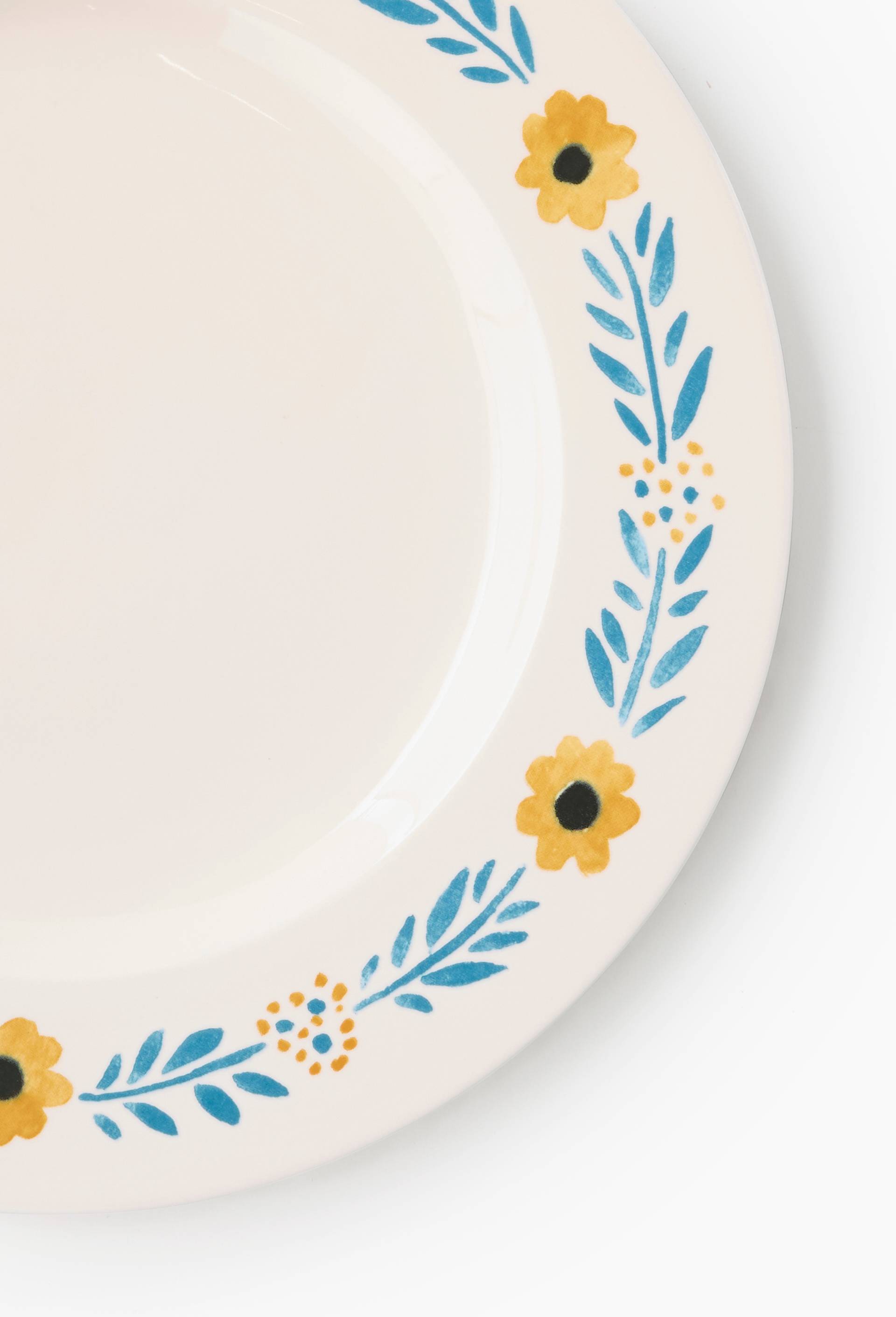 Assiette plate, finition imprim&eacute;e tournesol, 27cm, Jaune, large image number 1.0