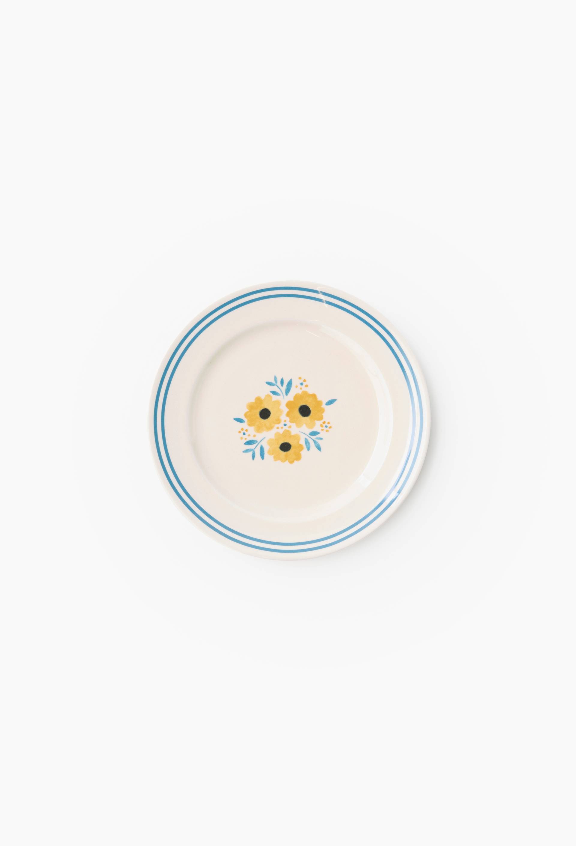 Assiette &agrave; pain, finition imprim&eacute;e tournesol, 18cm, Jaune, large image number 0.0