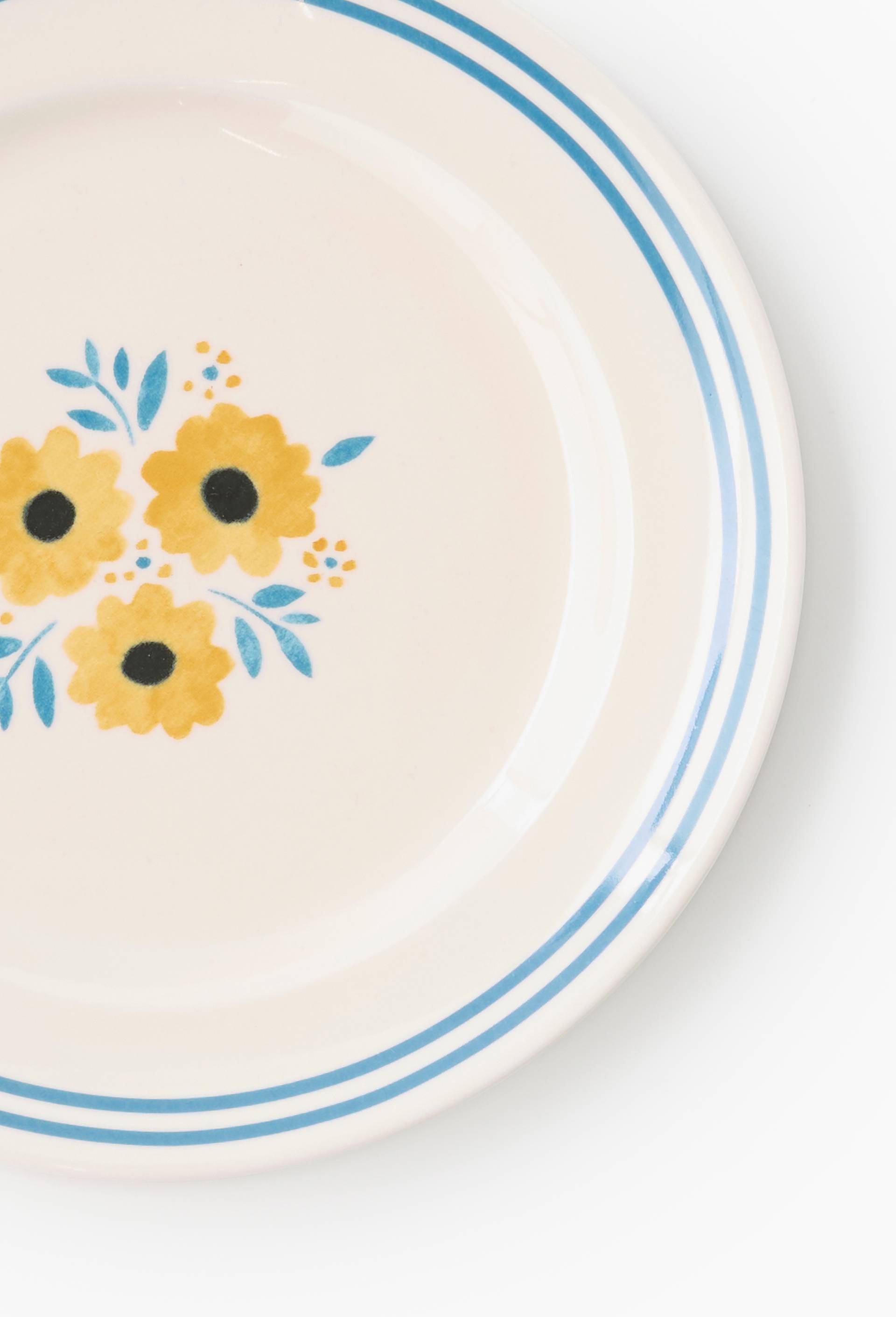 Assiette &agrave; pain, finition imprim&eacute;e tournesol, 18cm, Jaune, large image number 1