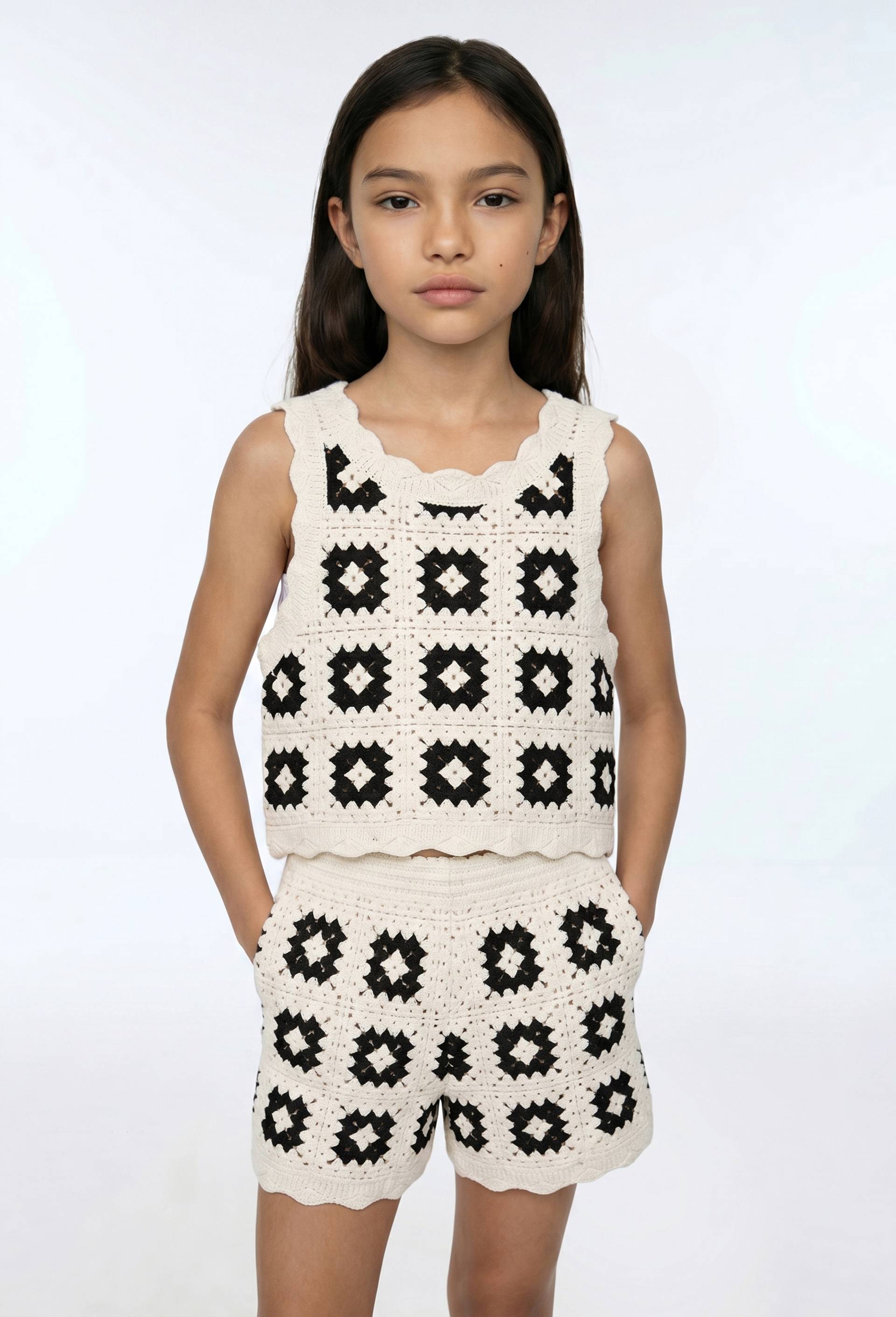 Top en crochet, Beige clair, large image number 0.0