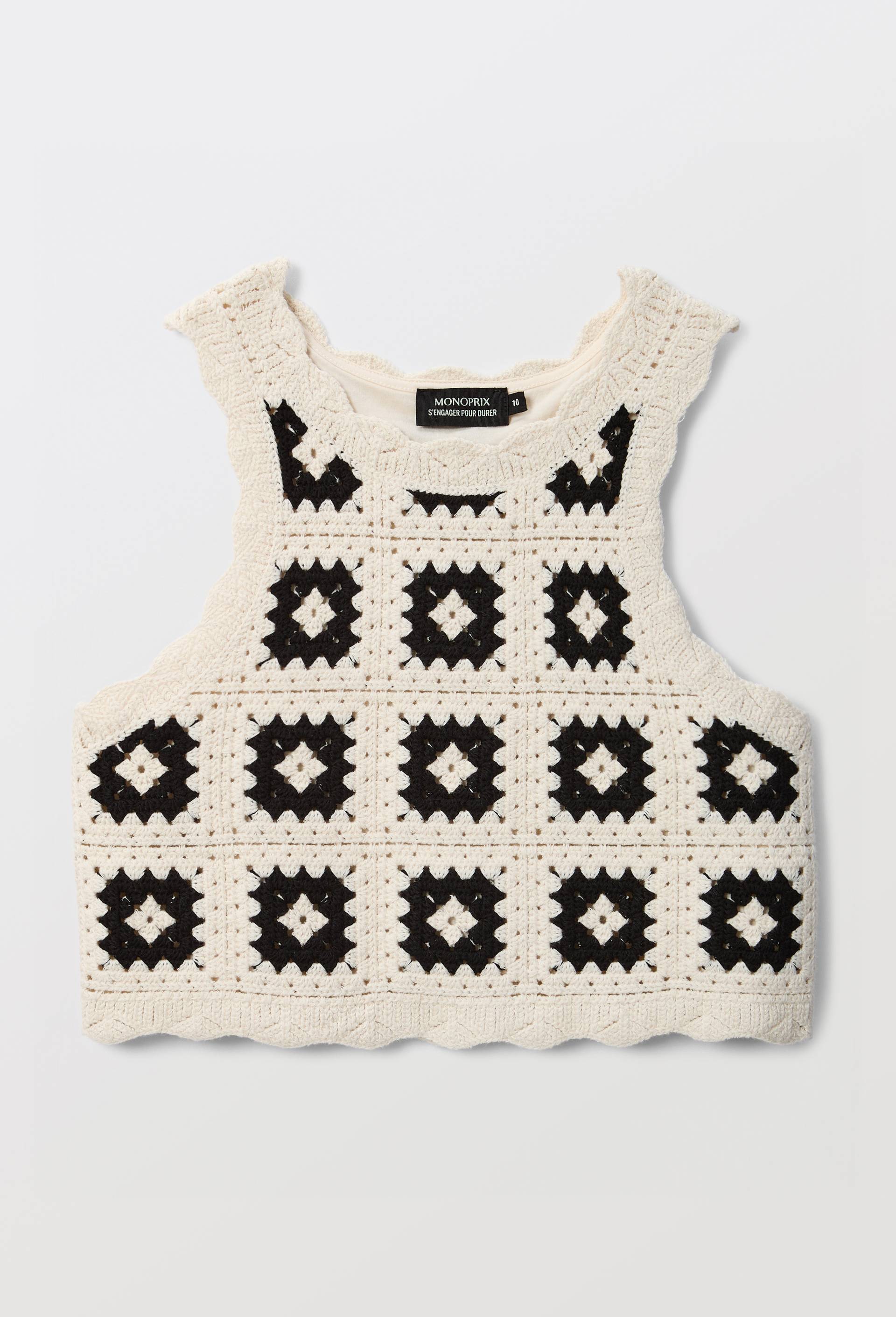 Top en crochet, Beige clair, large image number 1