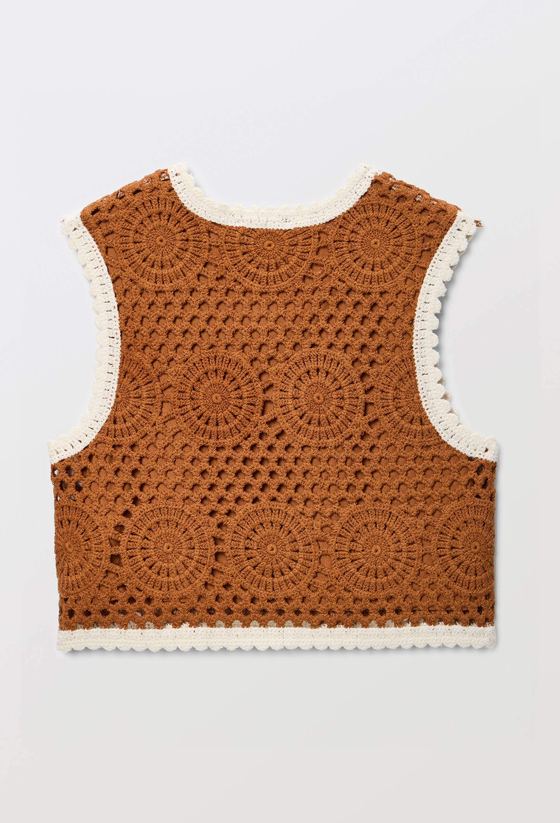 Top en crochet, Brun clair, large image number 2